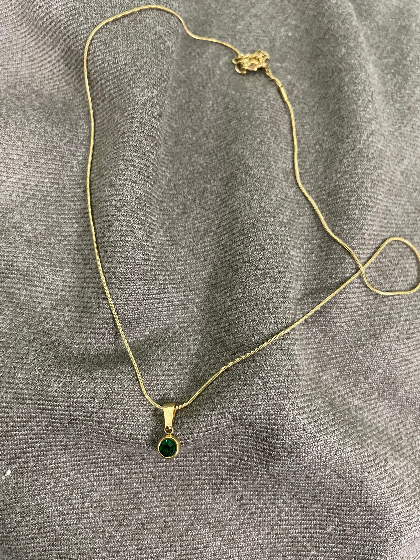 Emerald Solitaire Drop Necklace