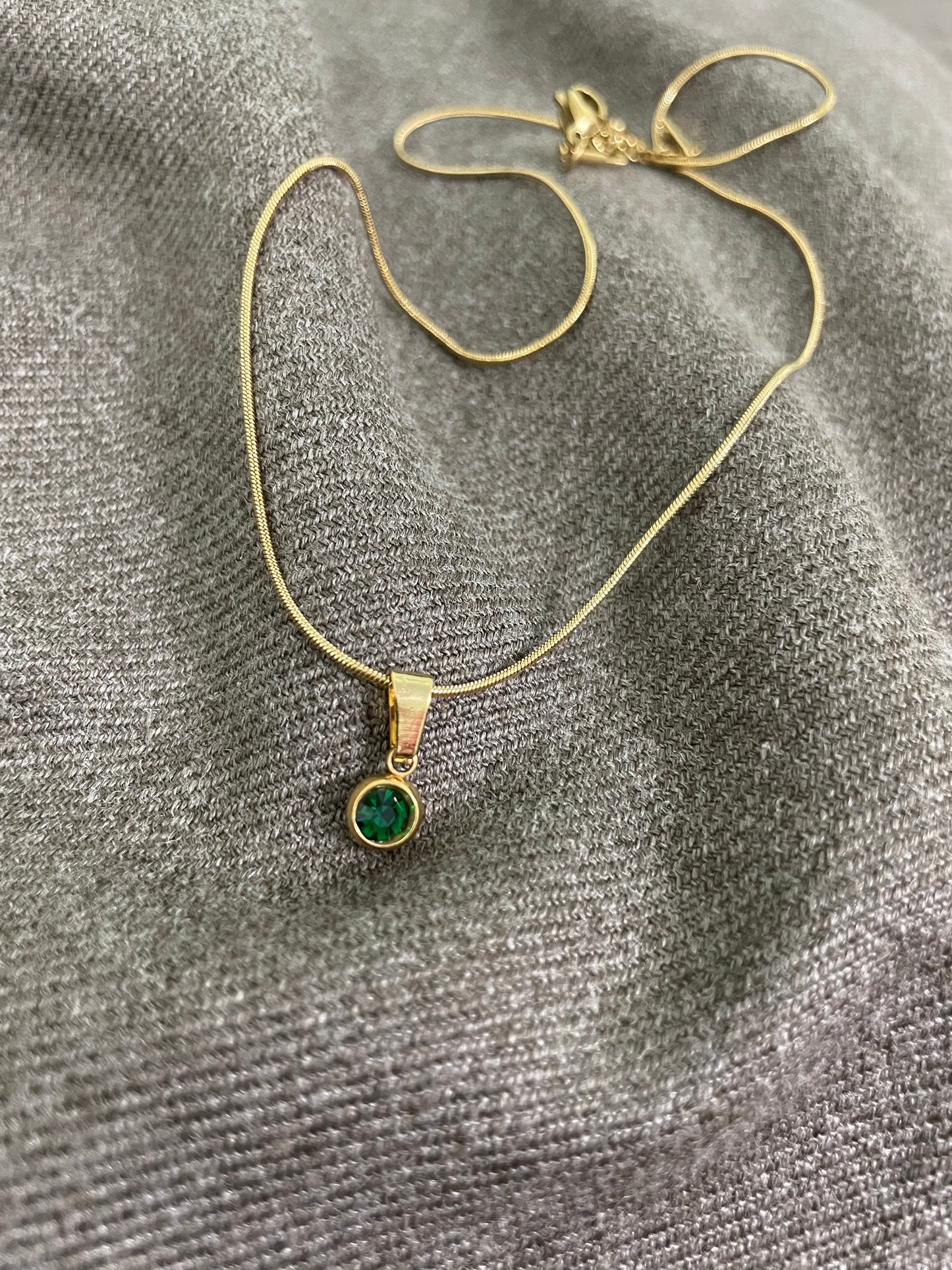 Emerald Solitaire Drop Necklace