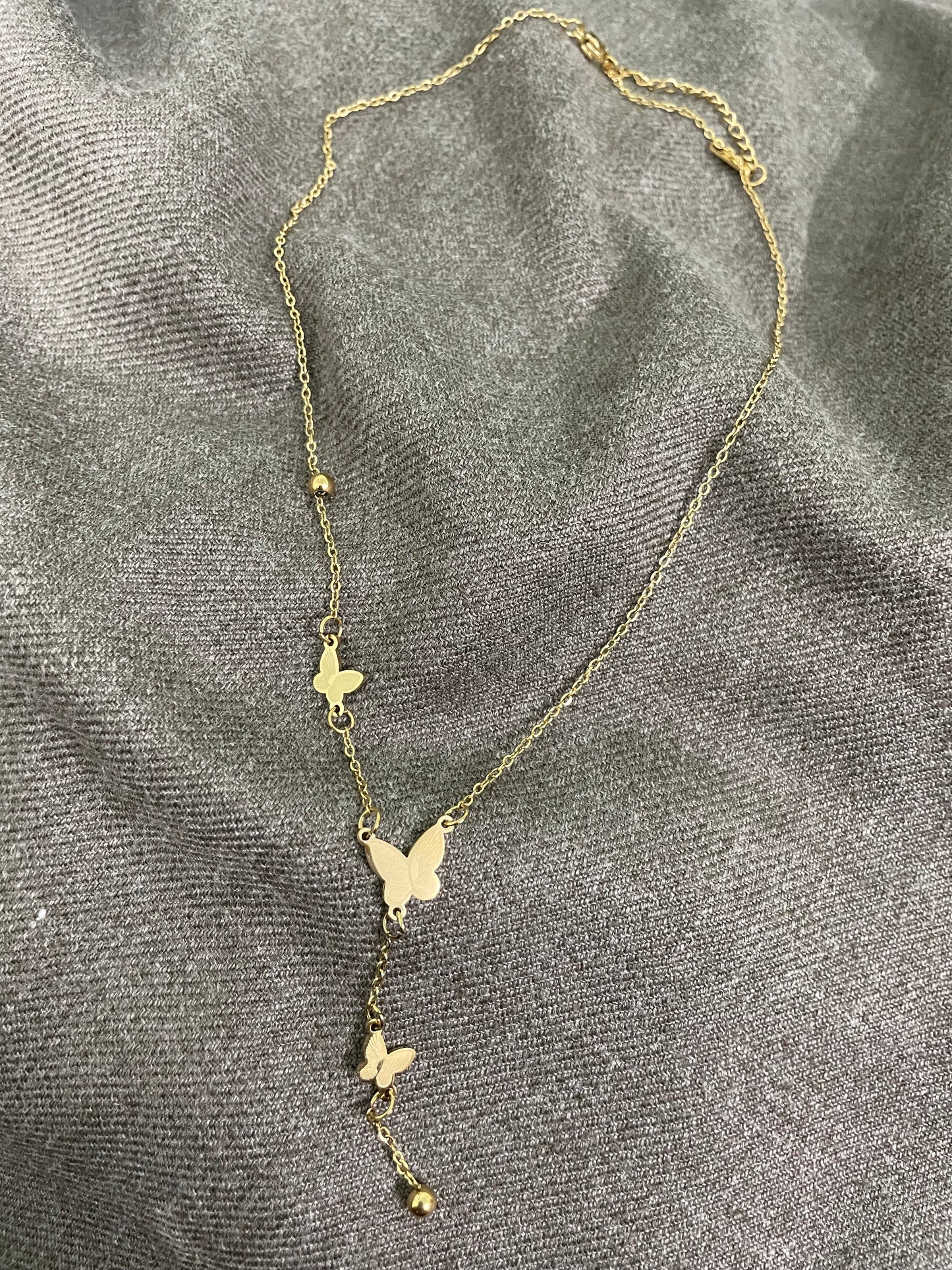 Golden Butterfly Charm Necklace