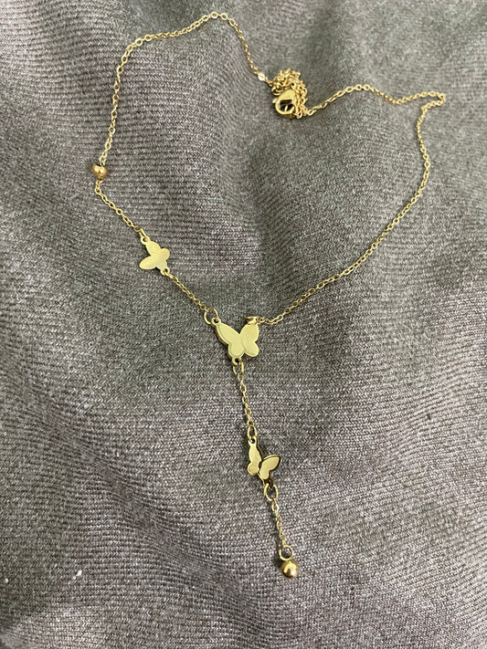 Golden Butterfly Charm Necklace