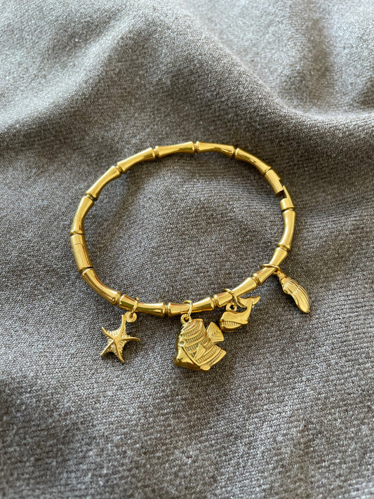 Ocean Charm Bamboo Bangle