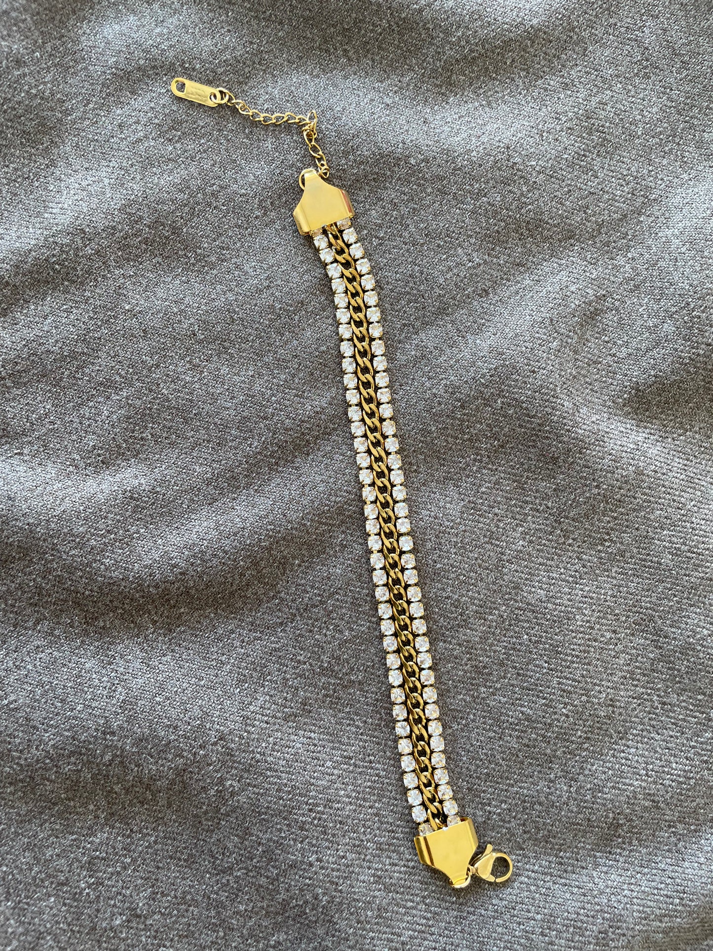 Triple Chain Gold Tennis Bracelet