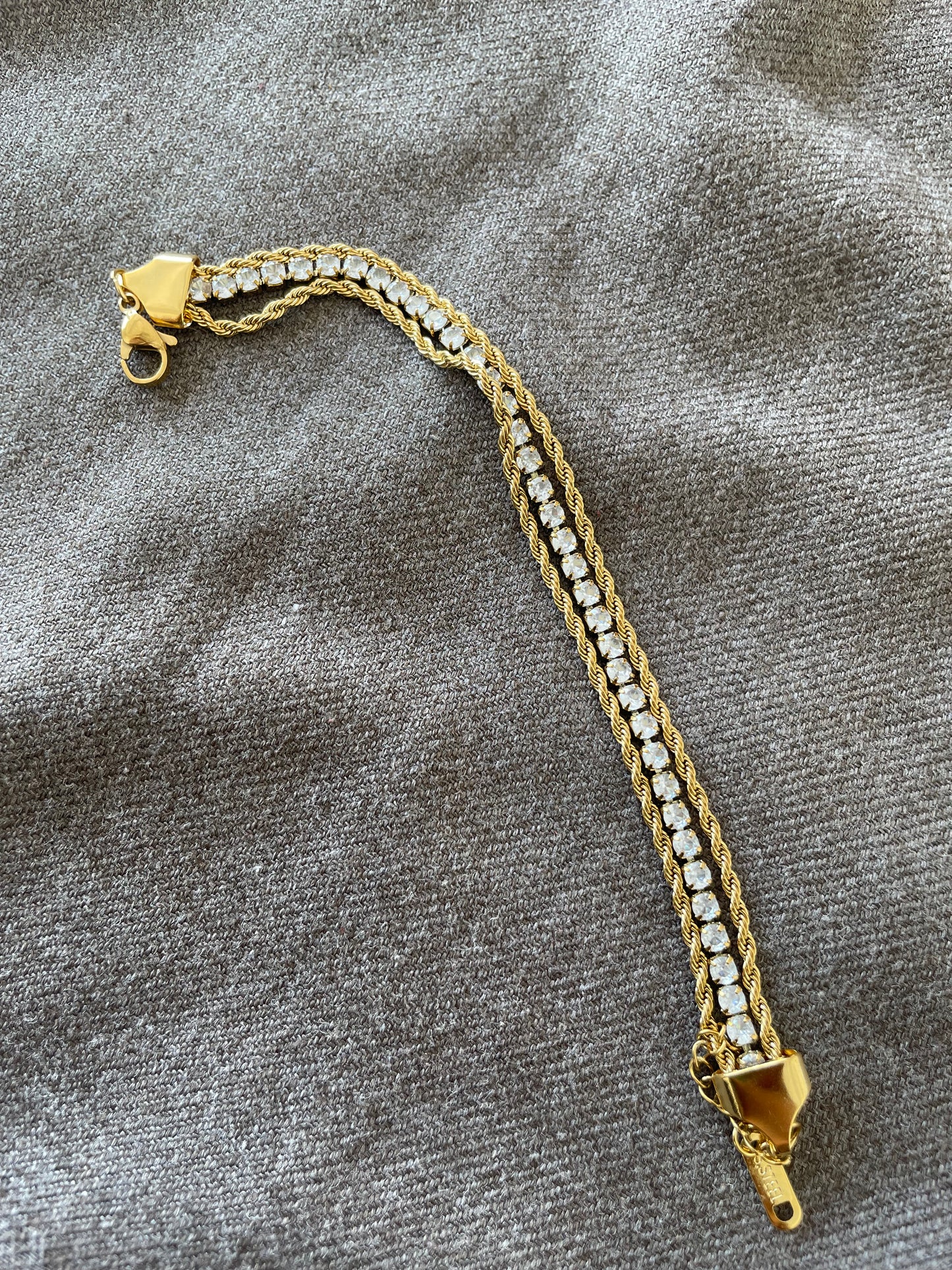 Double Rope Crystal Tennis Bracelet