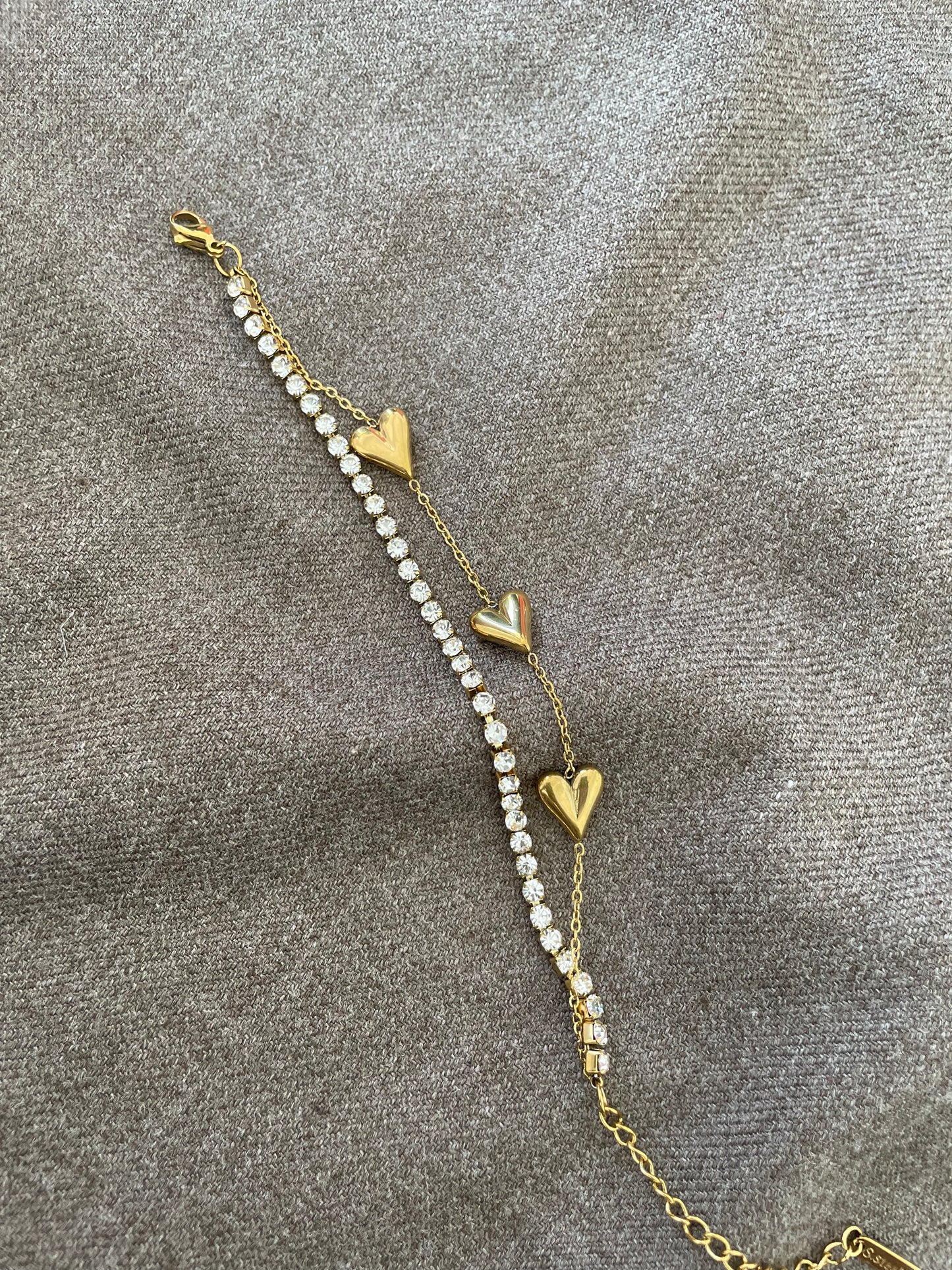 Heart Charm Tennis Bracelet