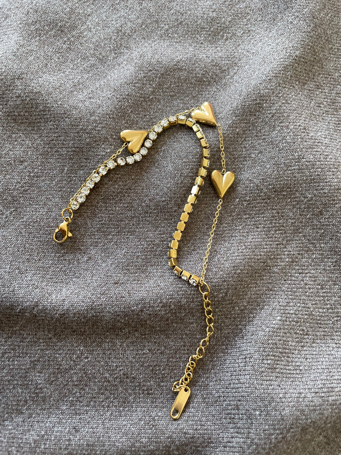 Heart Charm Tennis Bracelet