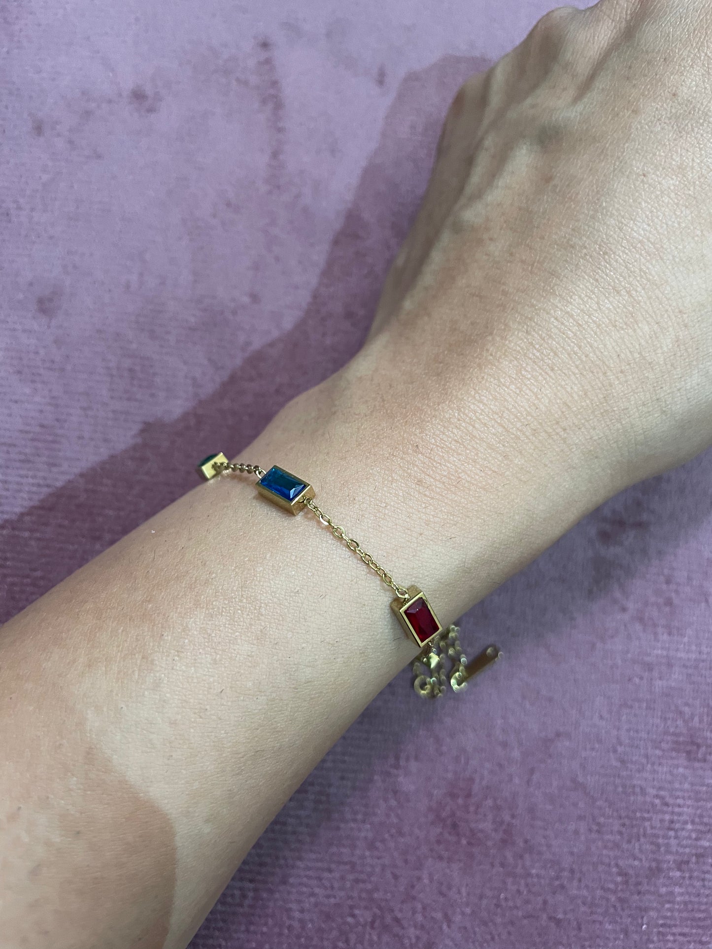 Multicolor Gem Bar Bracelet