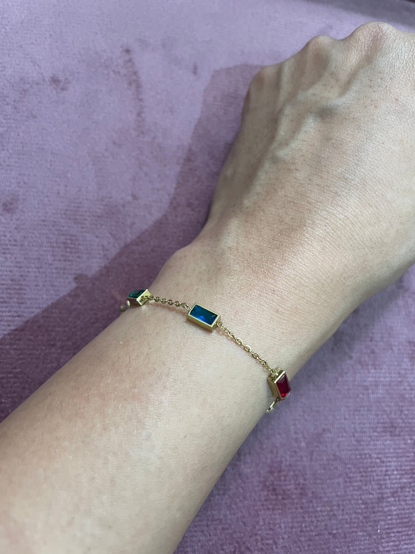 Multicolor Gem Bar Bracelet