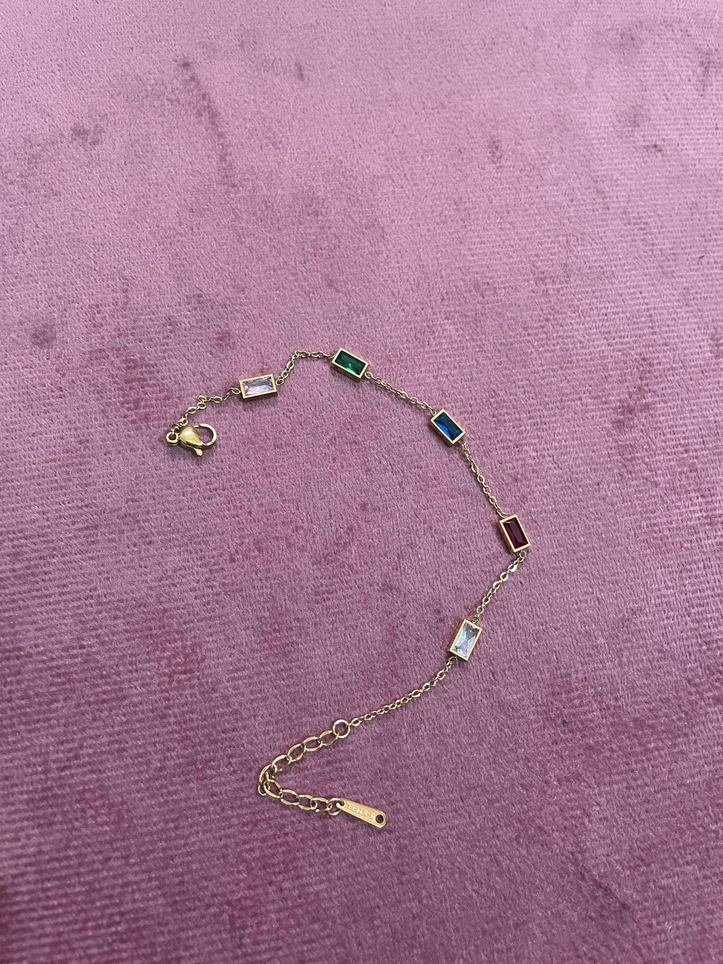 Multicolor Gem Bar Bracelet