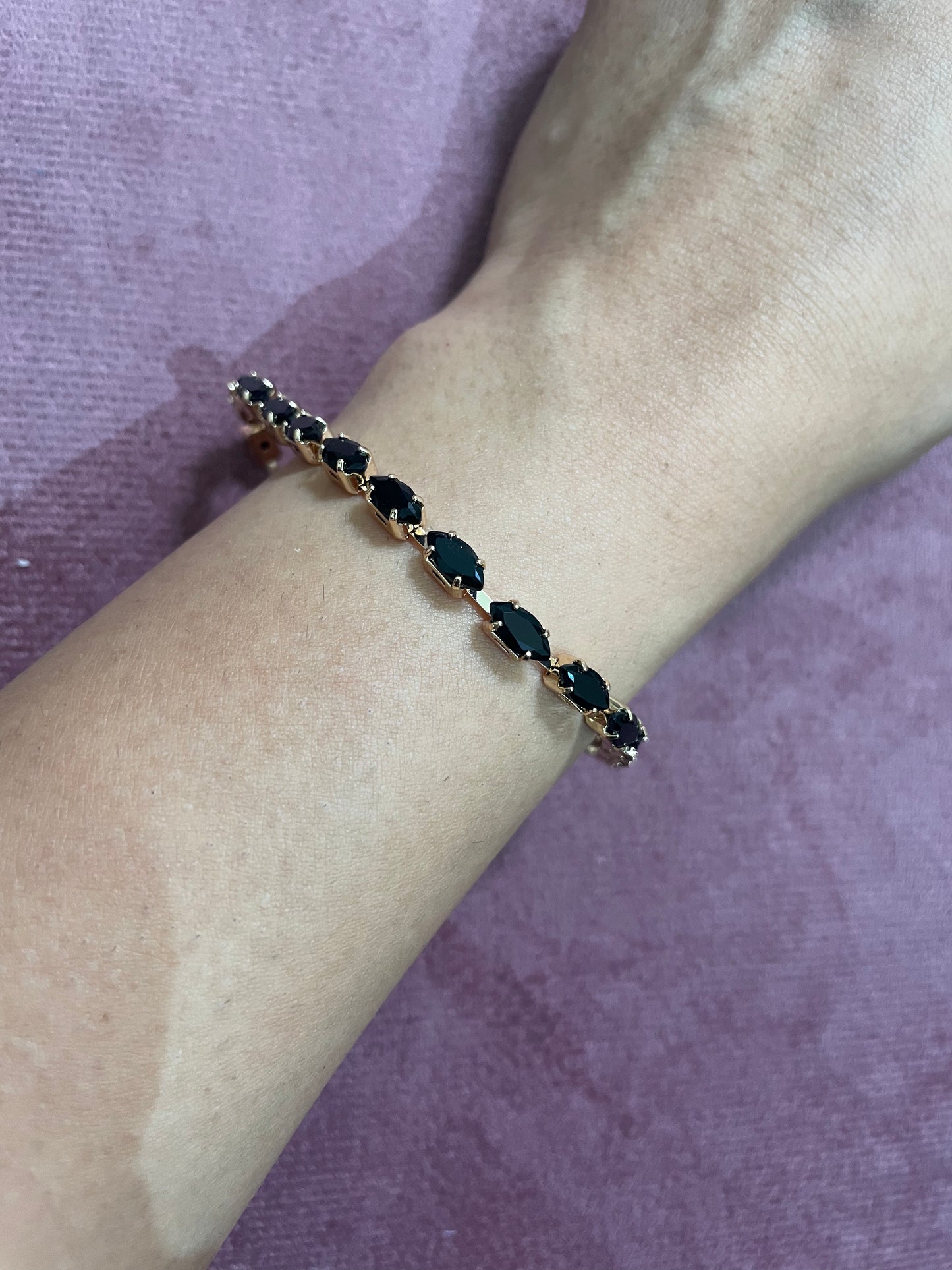 Noir Baguette Tennis Bracelet