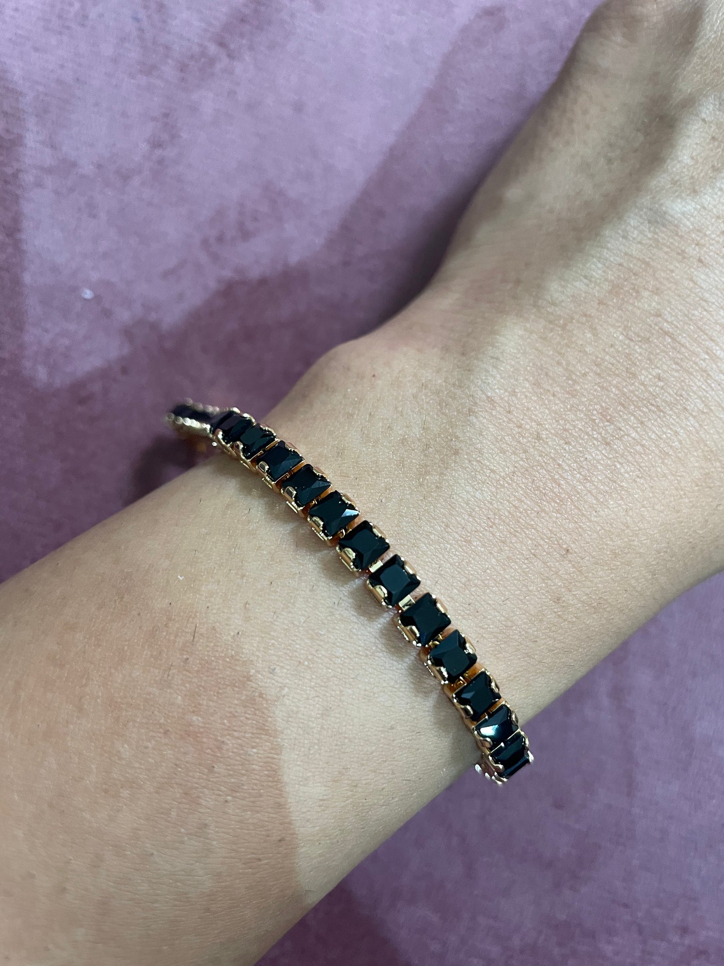 Noir Baguette Tennis Bracelet