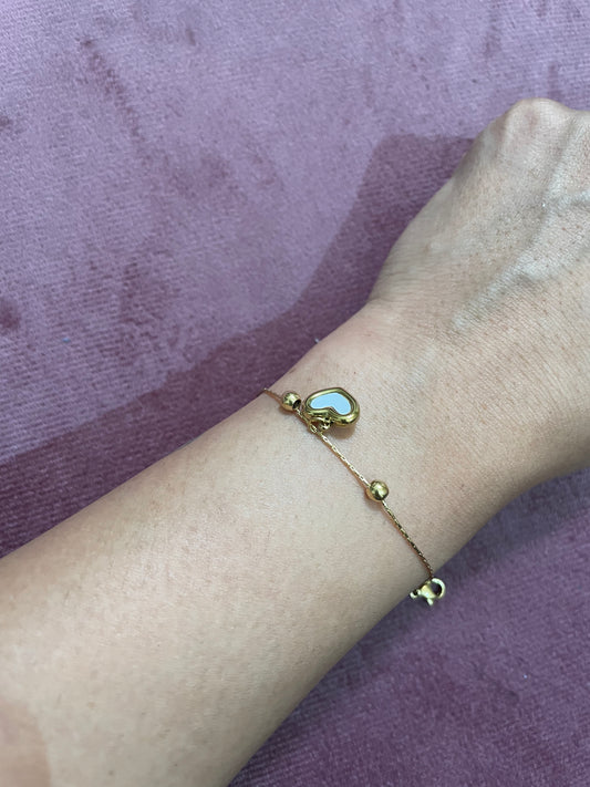Invisible Chain Heart Bead Bracelet