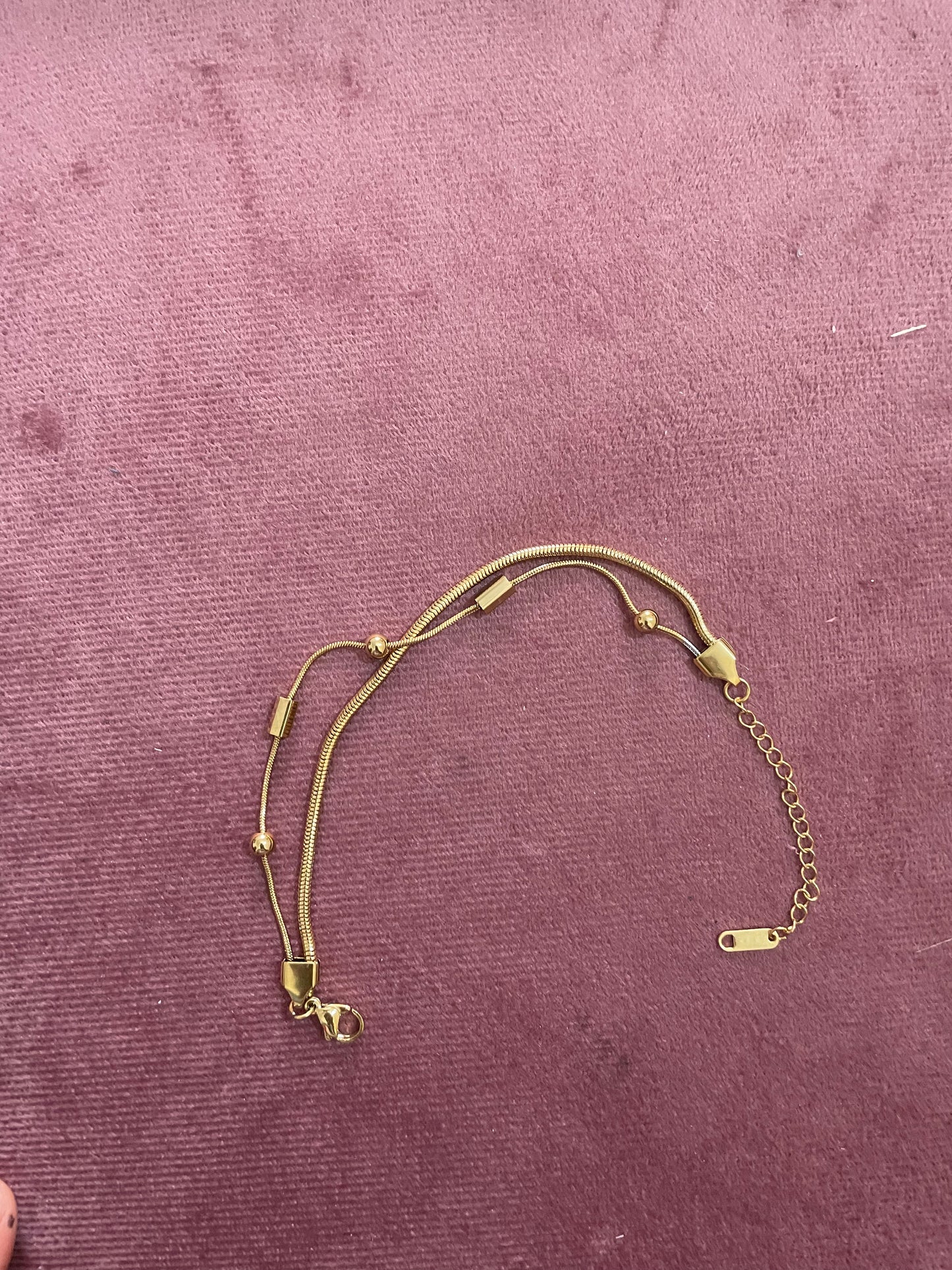 Minimalist Dual Chain Slider Bracelet
