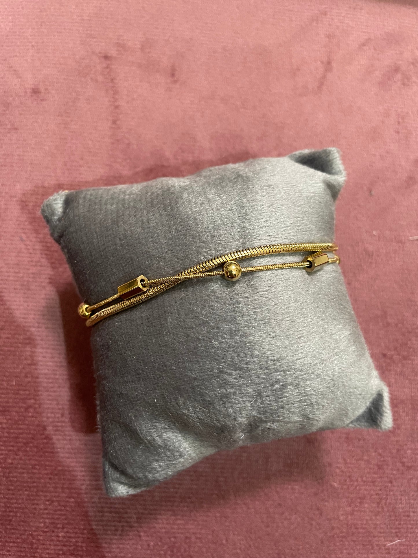 Minimalist Dual Chain Slider Bracelet
