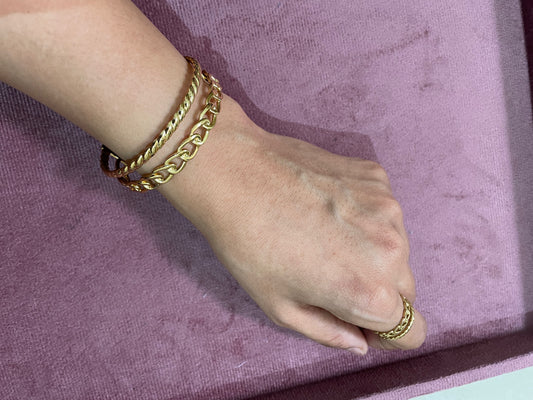 Urban Edge Chain & Rope Bangle and Ring Set