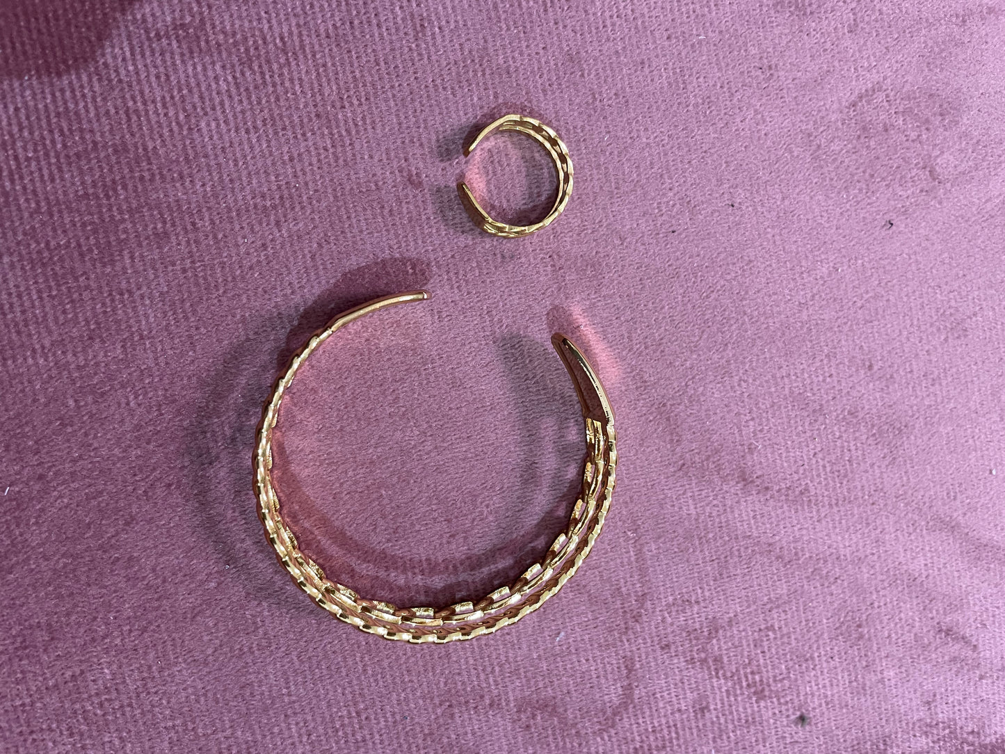 Urban Edge Chain & Rope Bangle and Ring Set