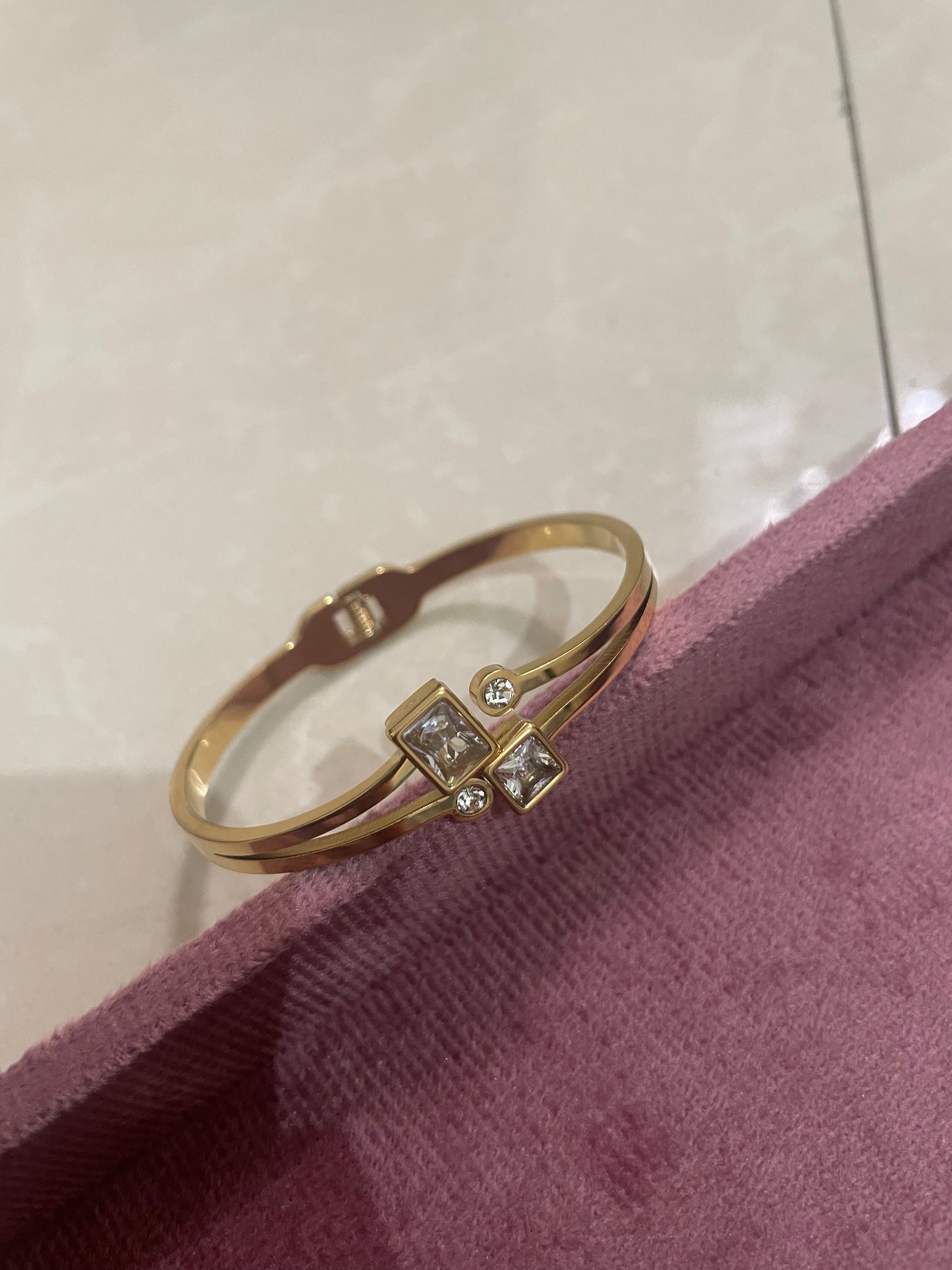 Luxe Geometric Duo Bangle