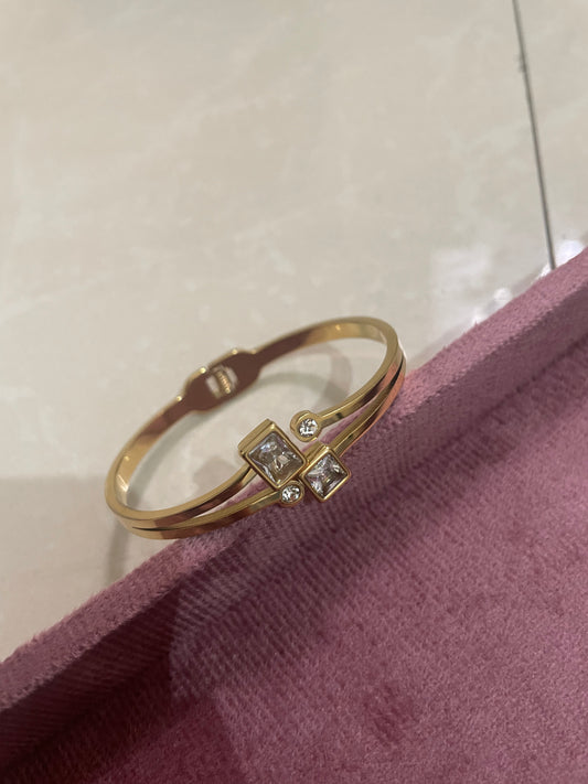 Luxe Geometric Duo Bangle