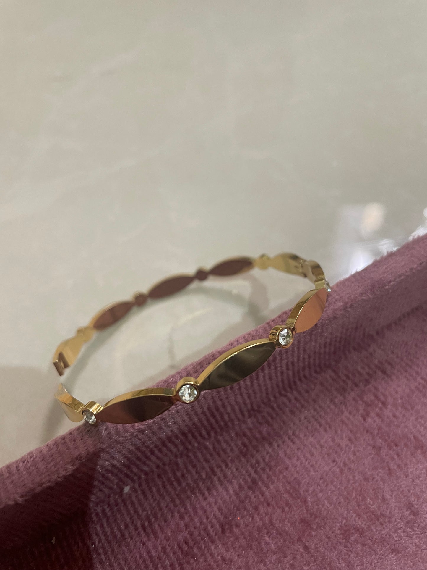 Aurora Leaf Crystal Bangle