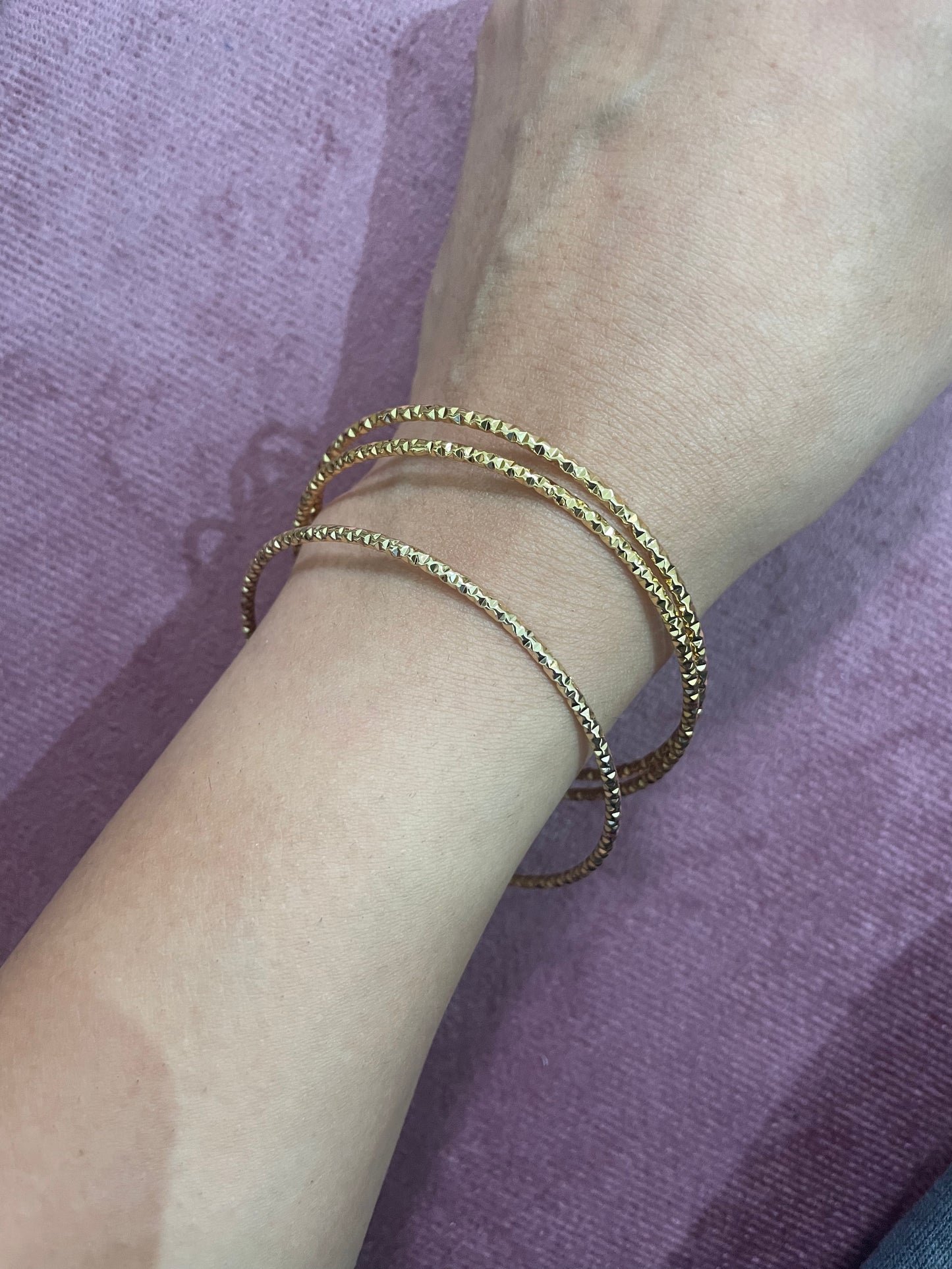 Starlit Texture Gold Bangle Set