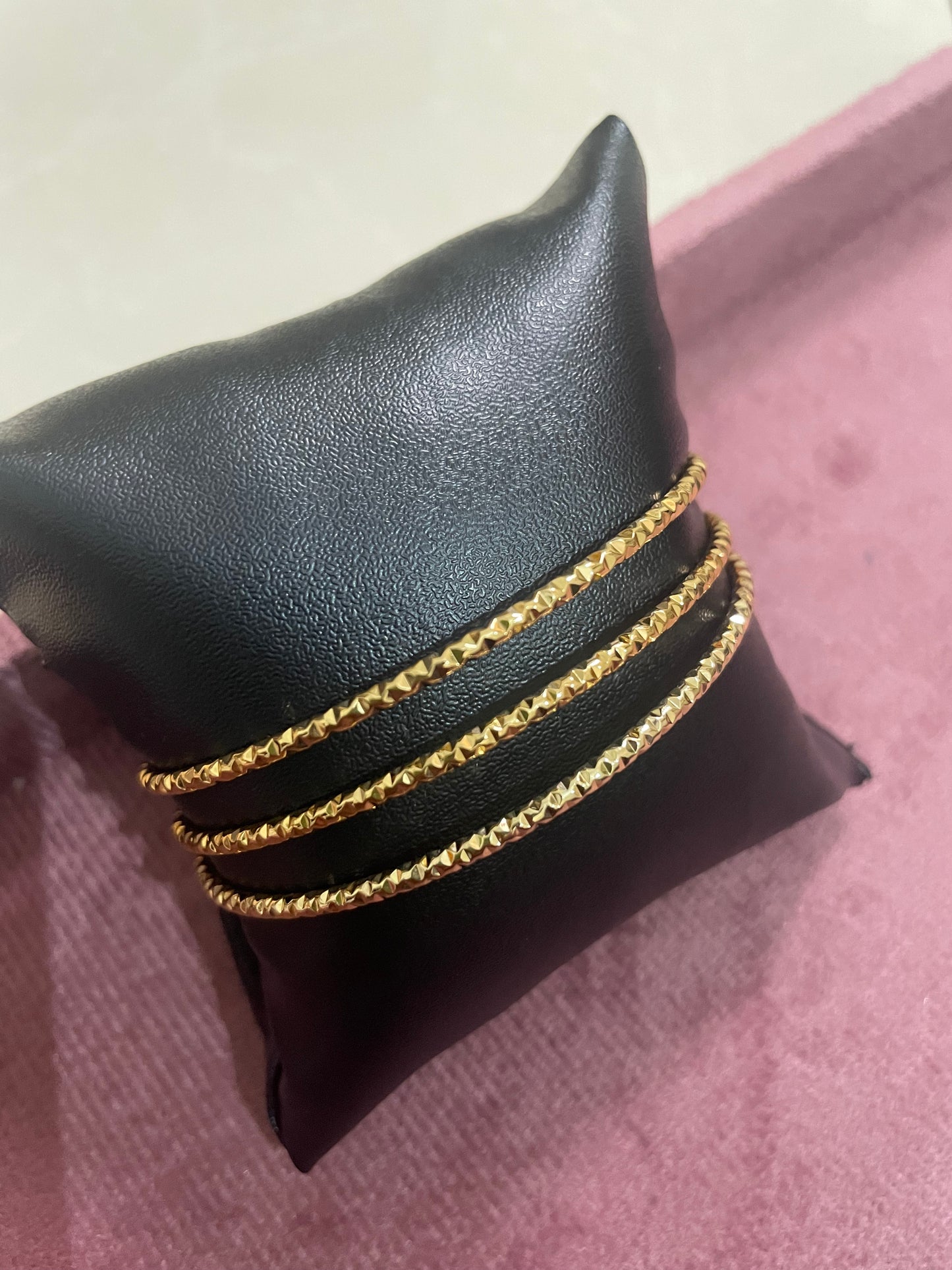 Starlit Texture Gold Bangle Set