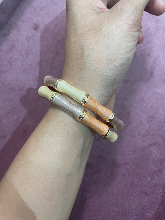 Pastel Bamboo Enamel Bangle