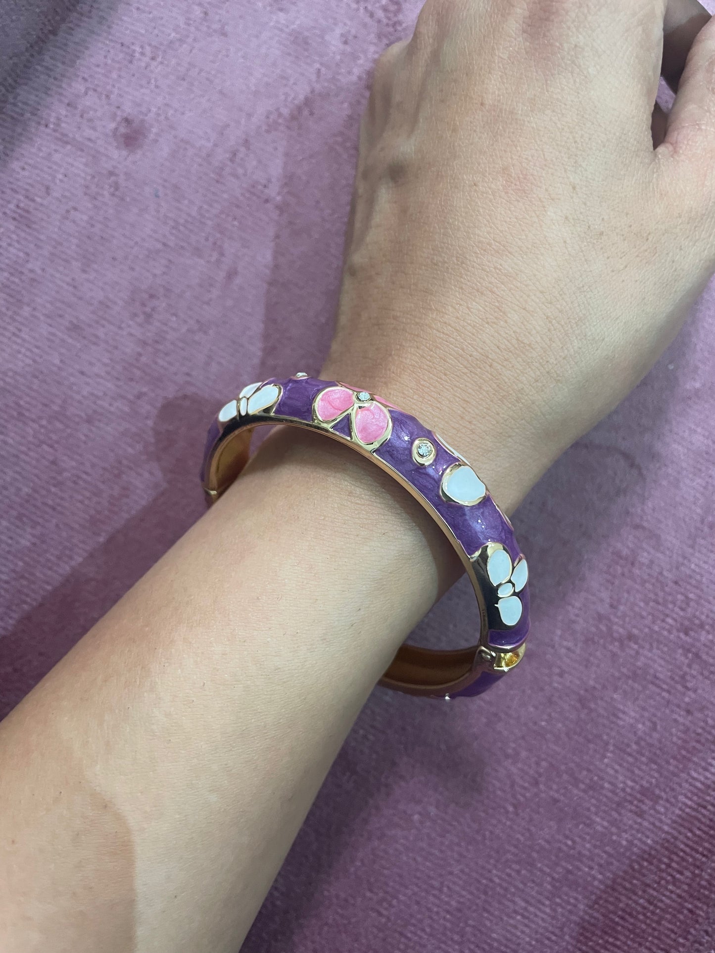 Enchanted Blossom Enamel Bangle