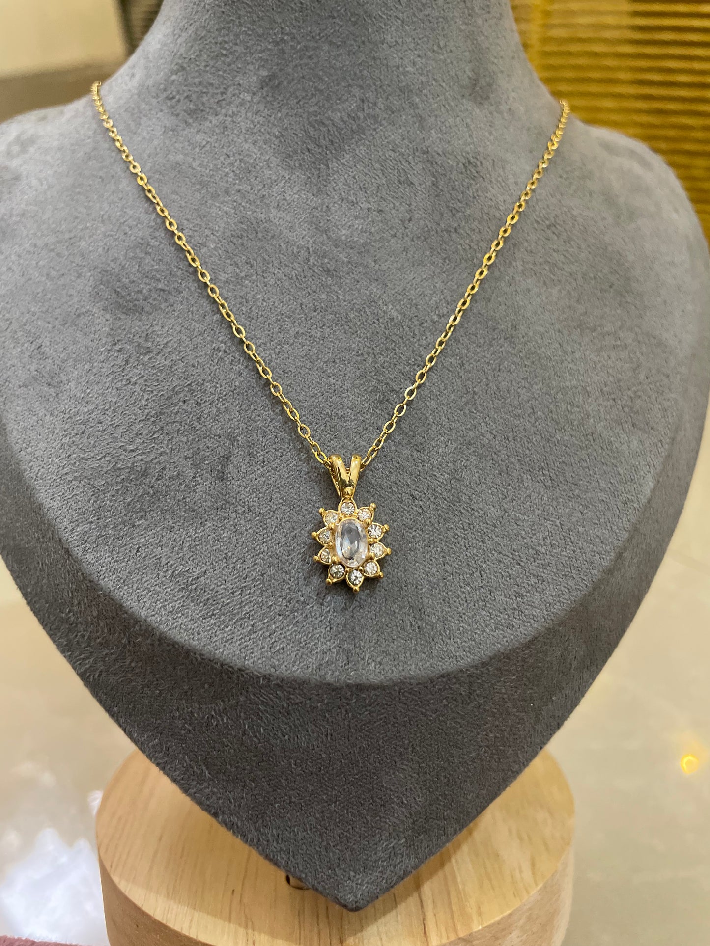 Sunburst Solitaire Necklace