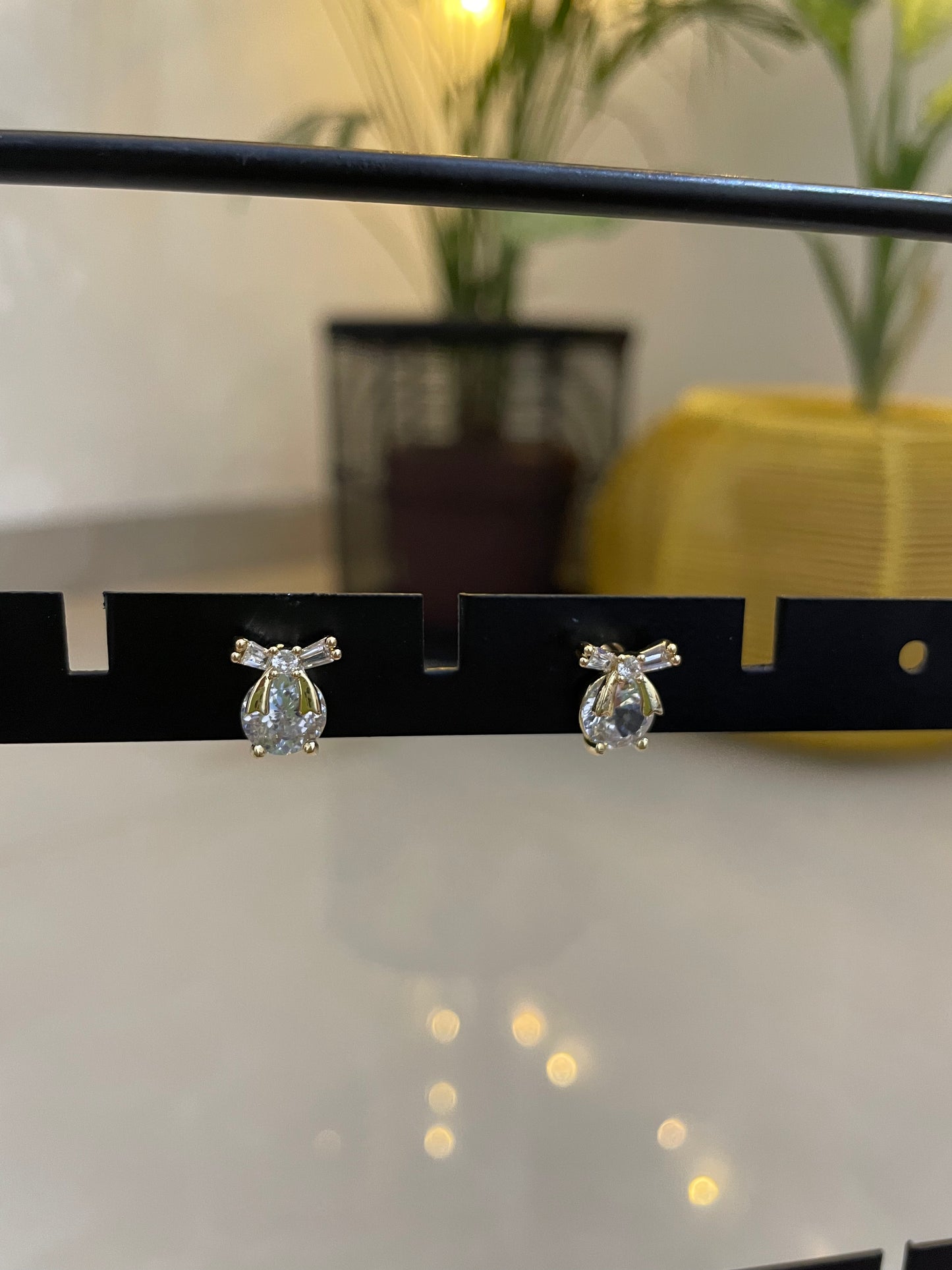 Bow-Tied Teardrop Crystal Studs