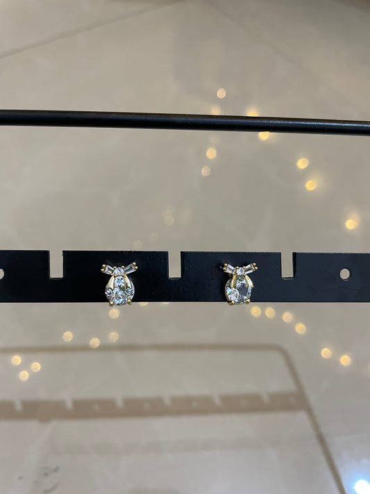 Bow-Tied Teardrop Crystal Studs
