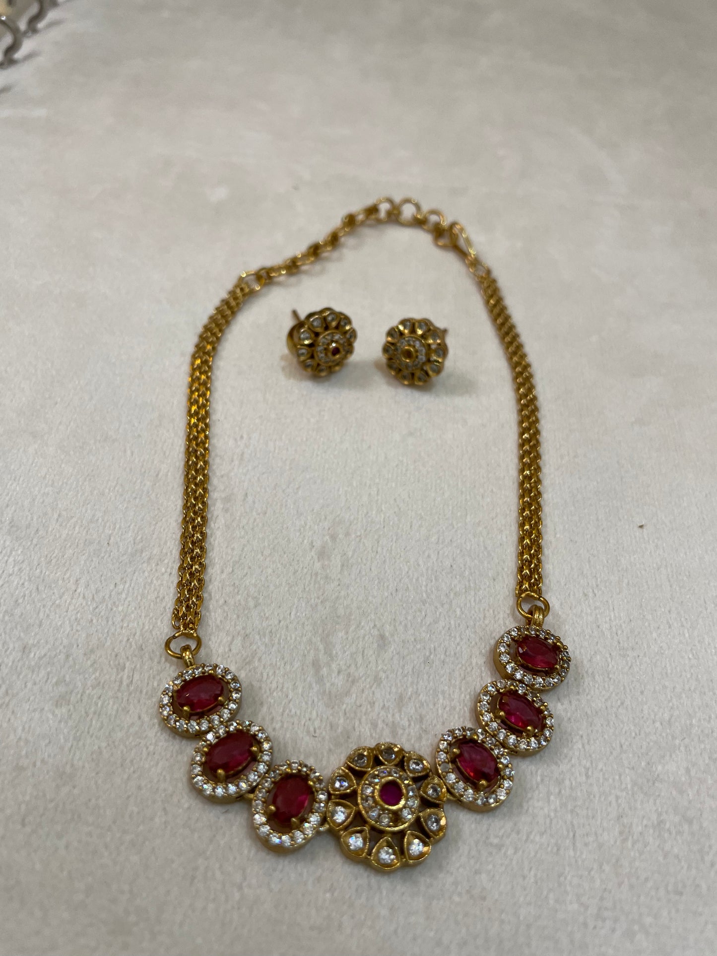 Florence Vintage Halo Necklace Set