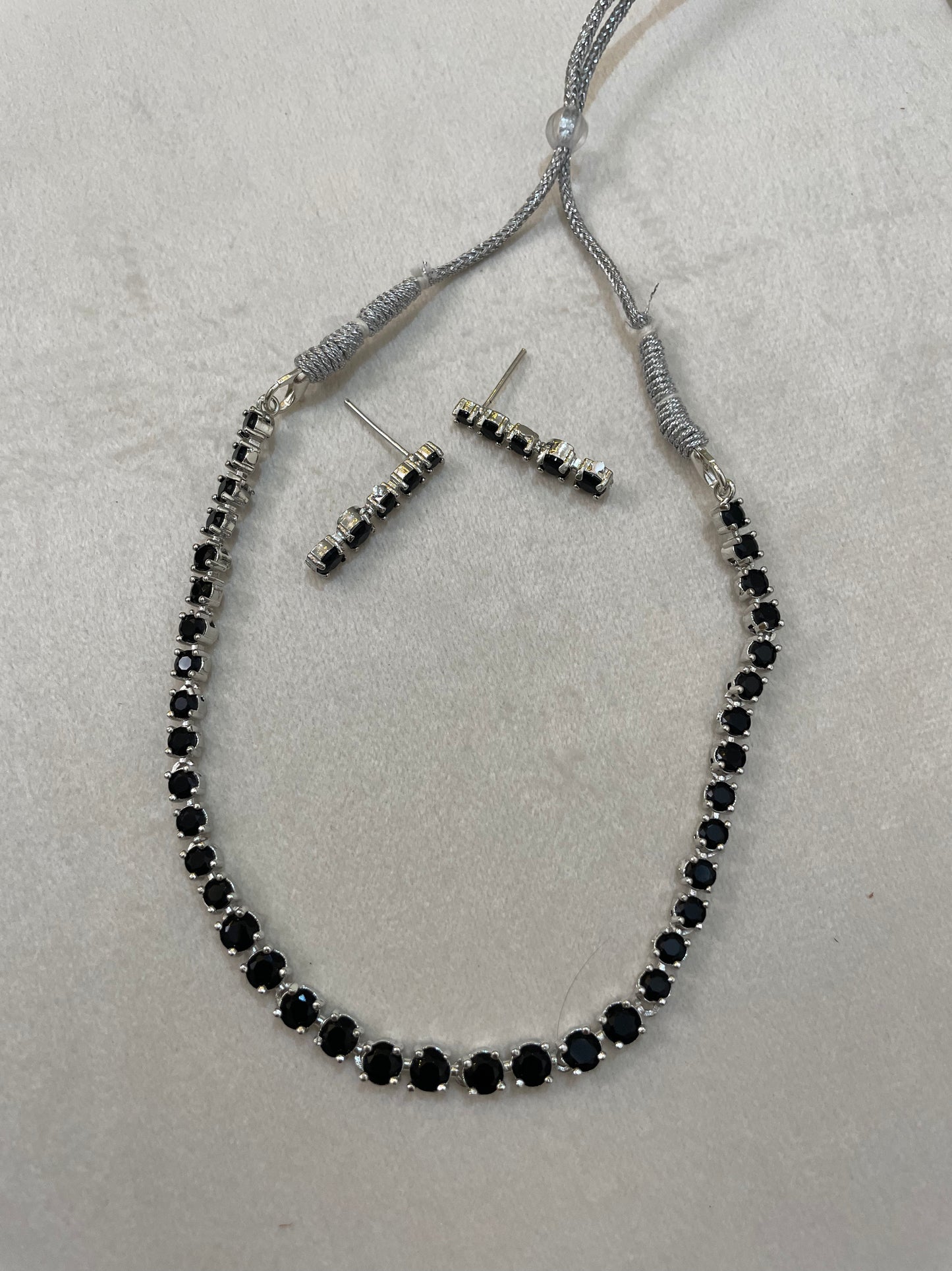 Lustre Solitaire AD Necklace Set