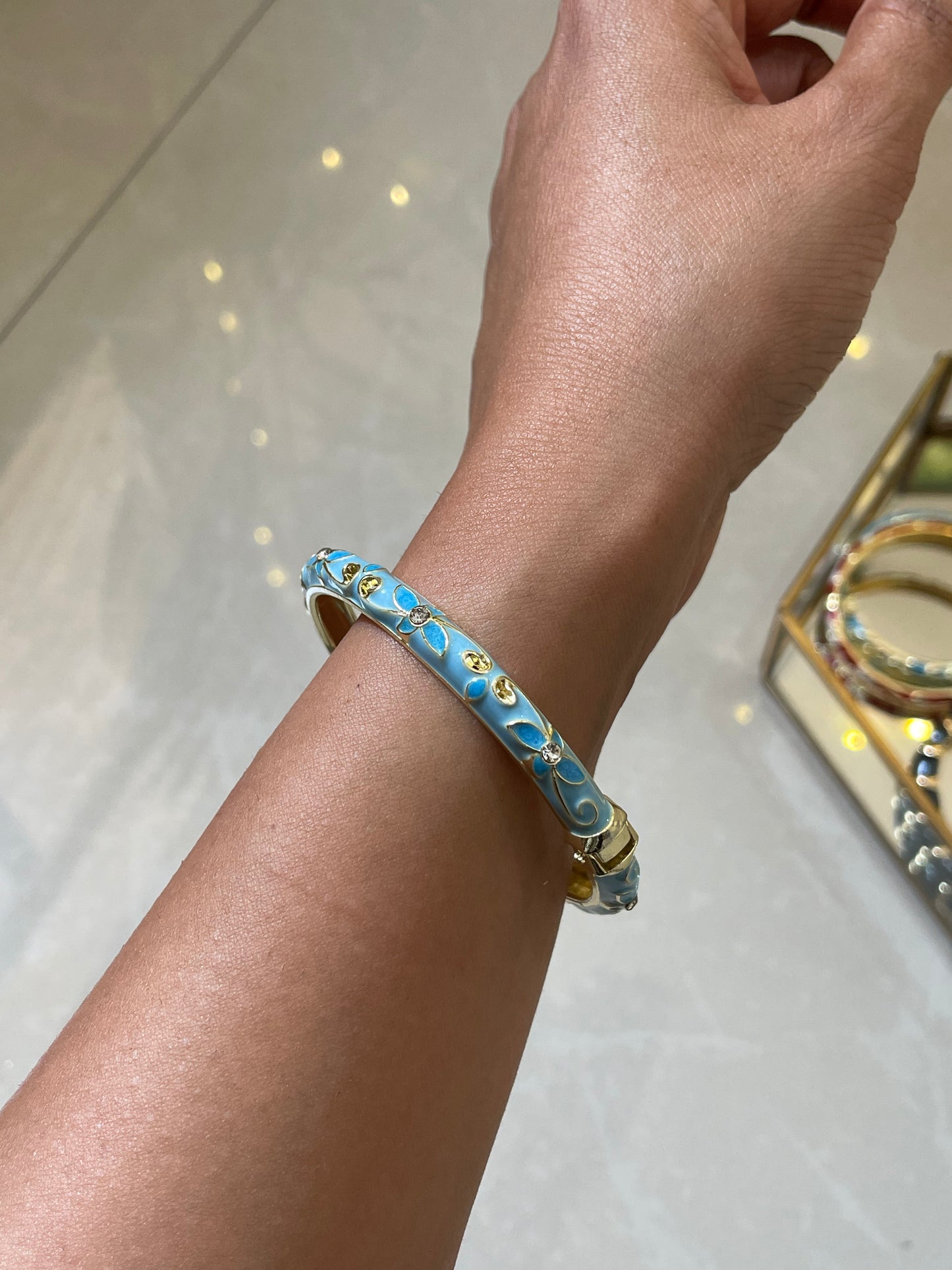 Bluebell Bloom Enamel Bangle