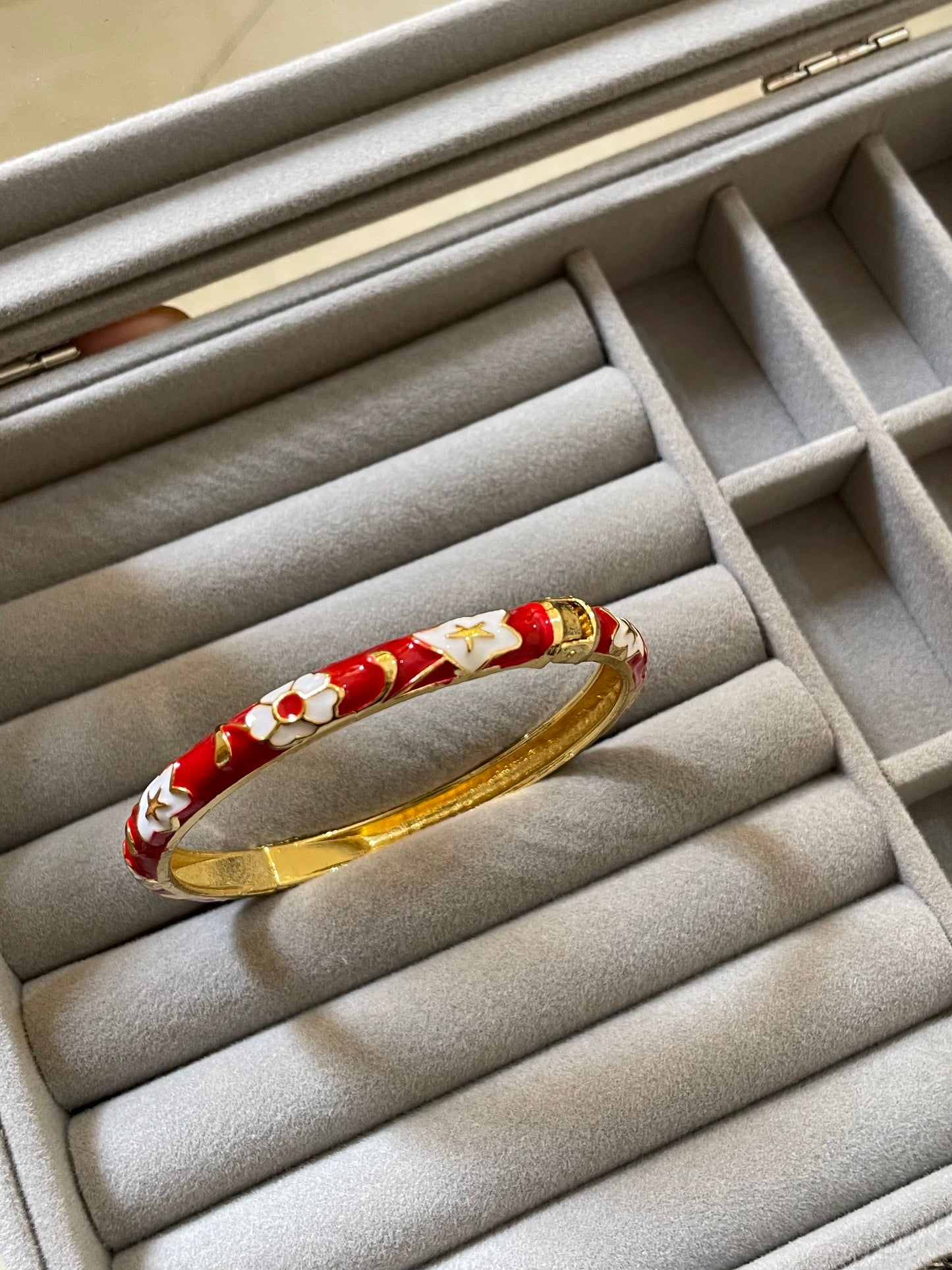 Cherry Blossom Star Enamel Bangle