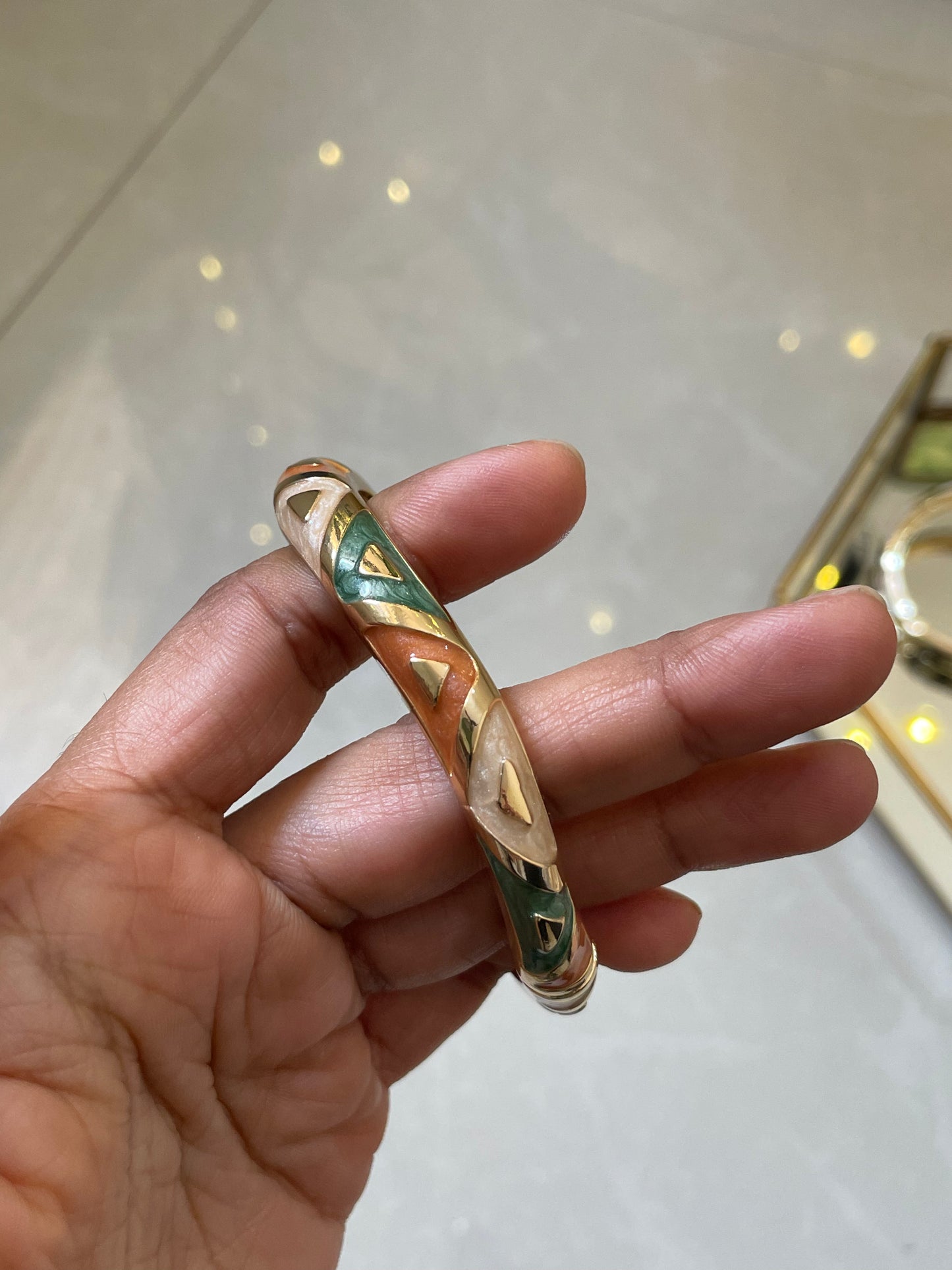 Sage Terra Enamel Bangle