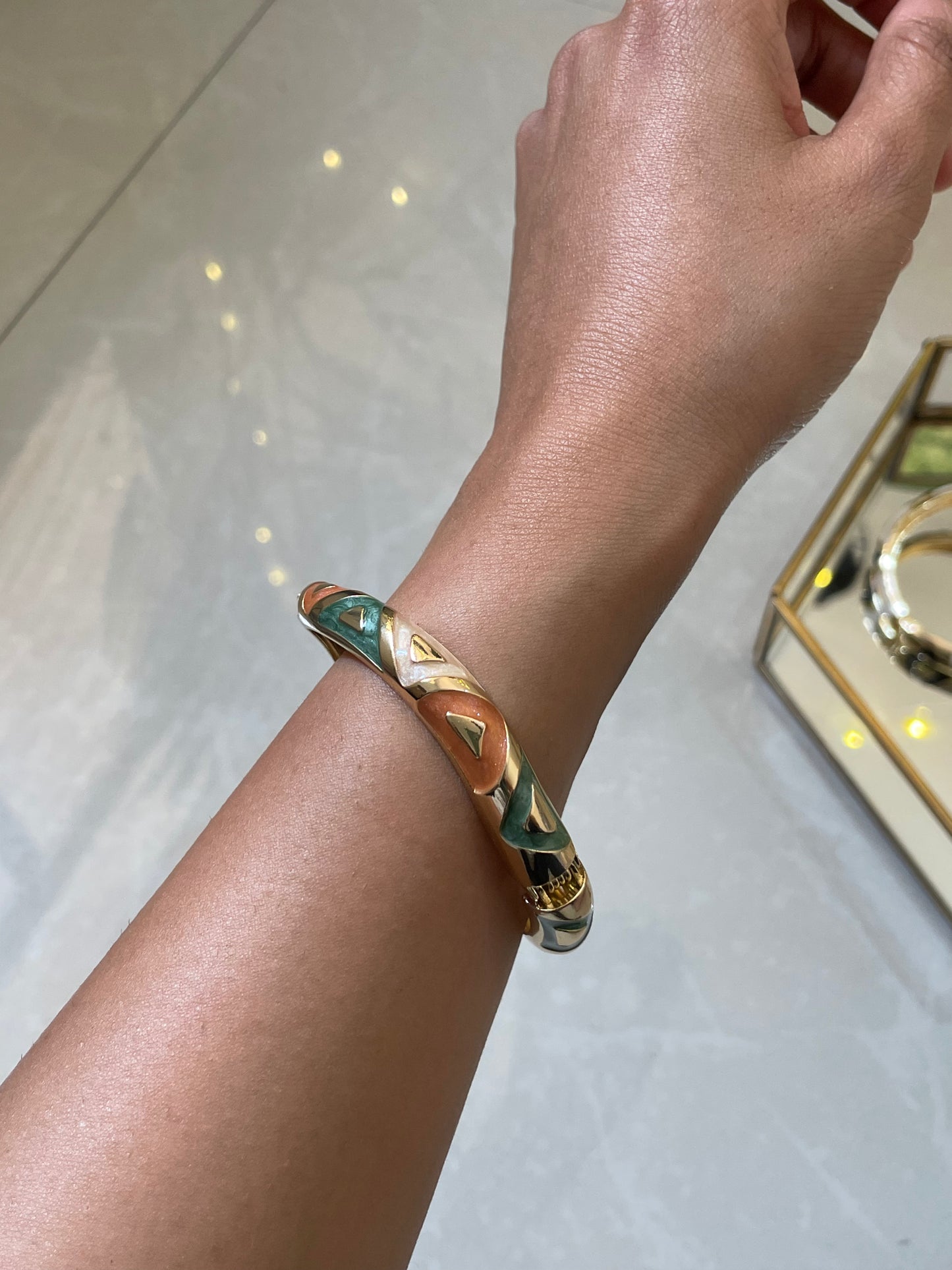 Sage Terra Enamel Bangle