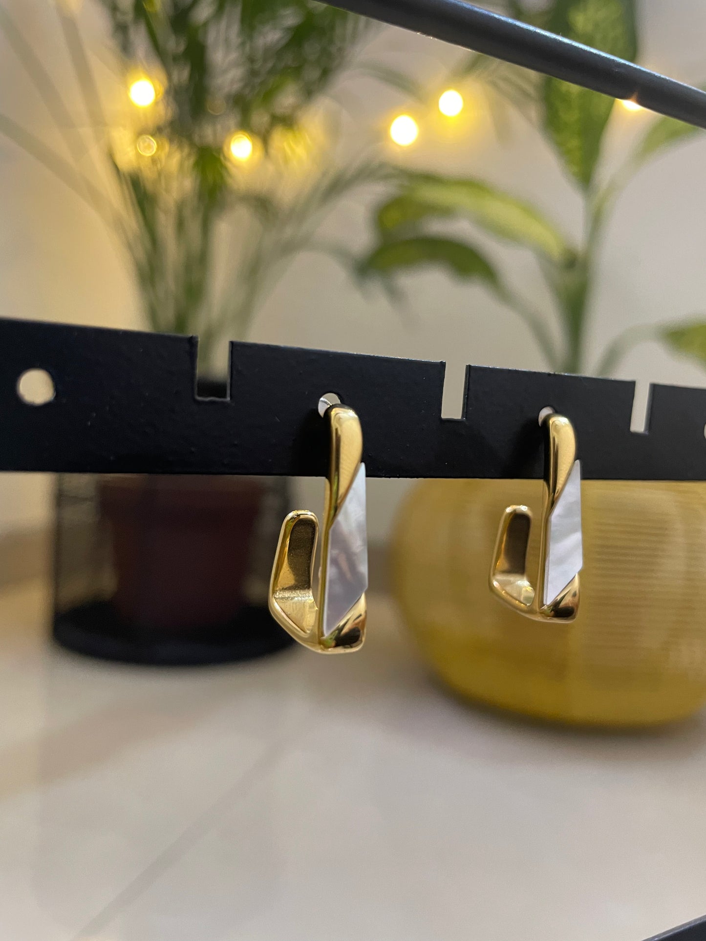 Celeste Shell Modernist Hoops