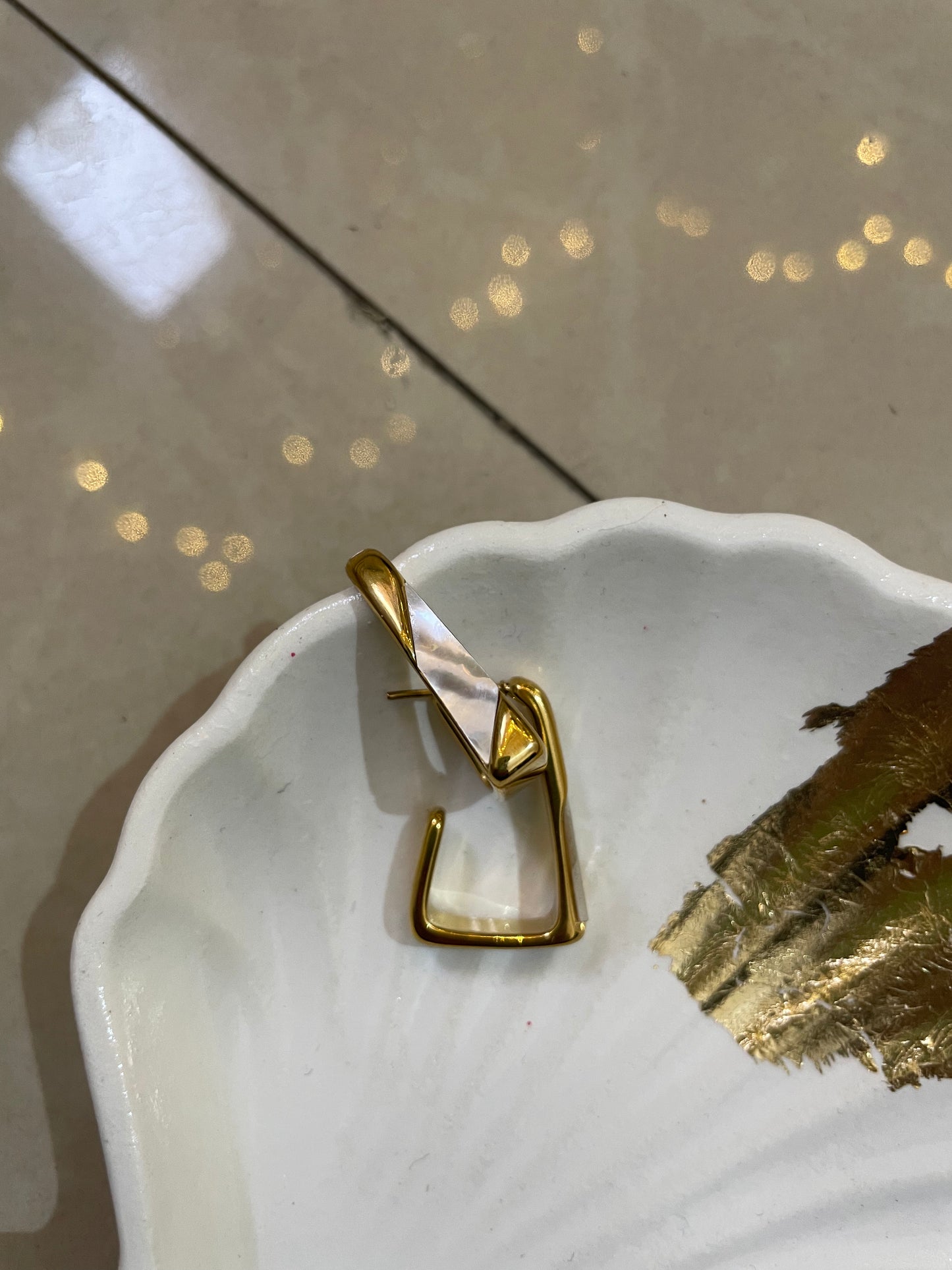 Celeste Shell Modernist Hoops