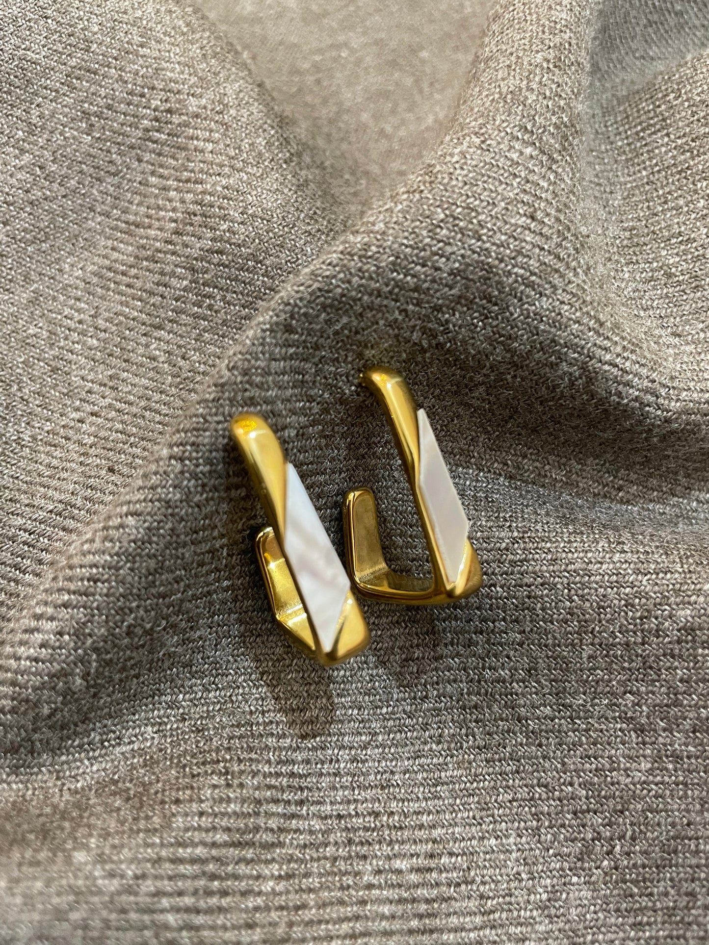 Celeste Shell Modernist Hoops