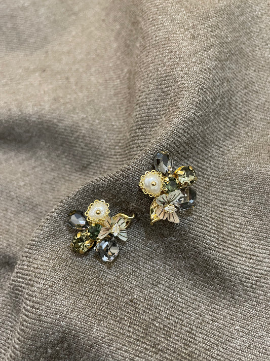 Crystal Blossom Cluster Earrings