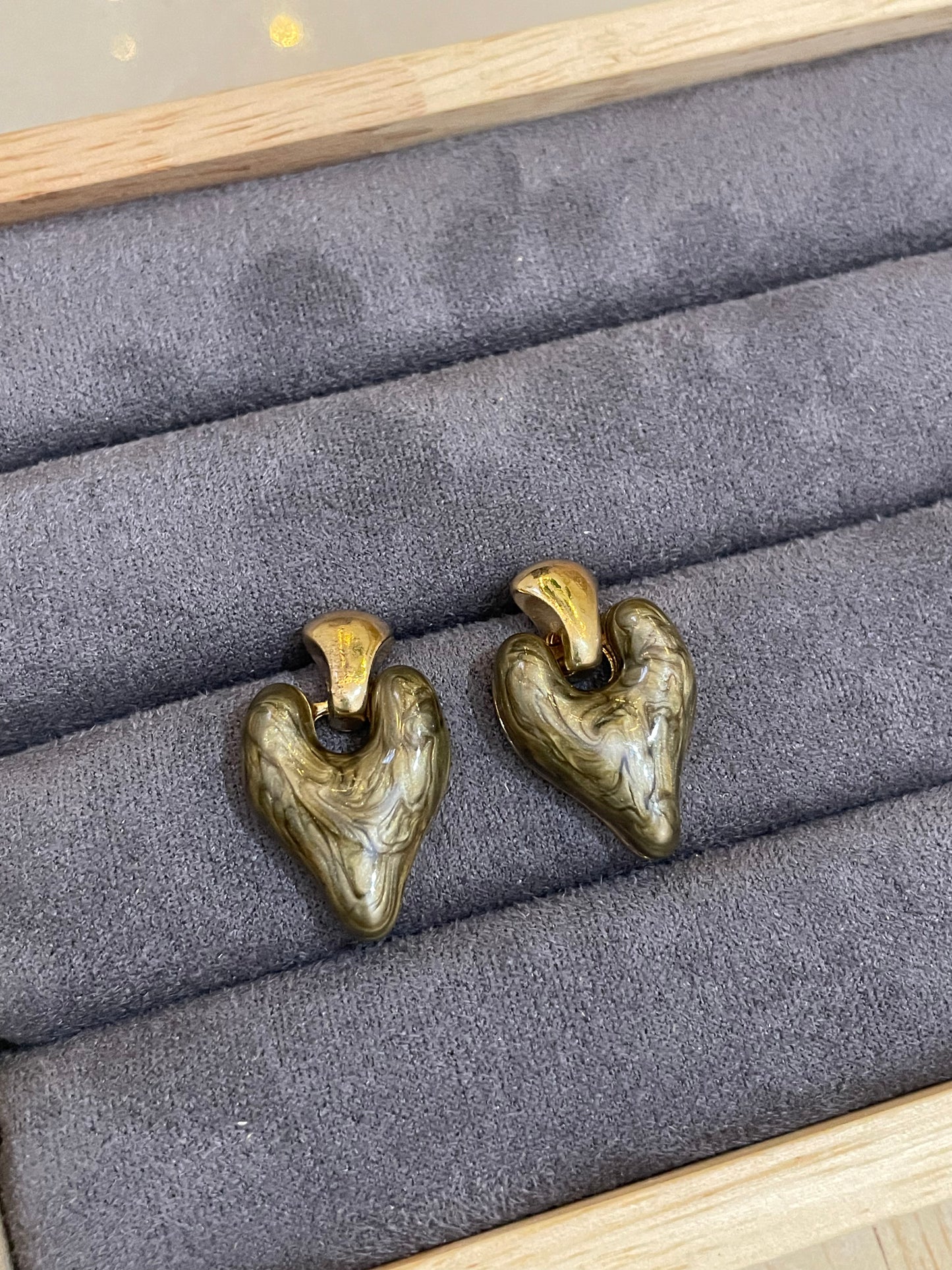 Sculpted Heart Charm Earrings