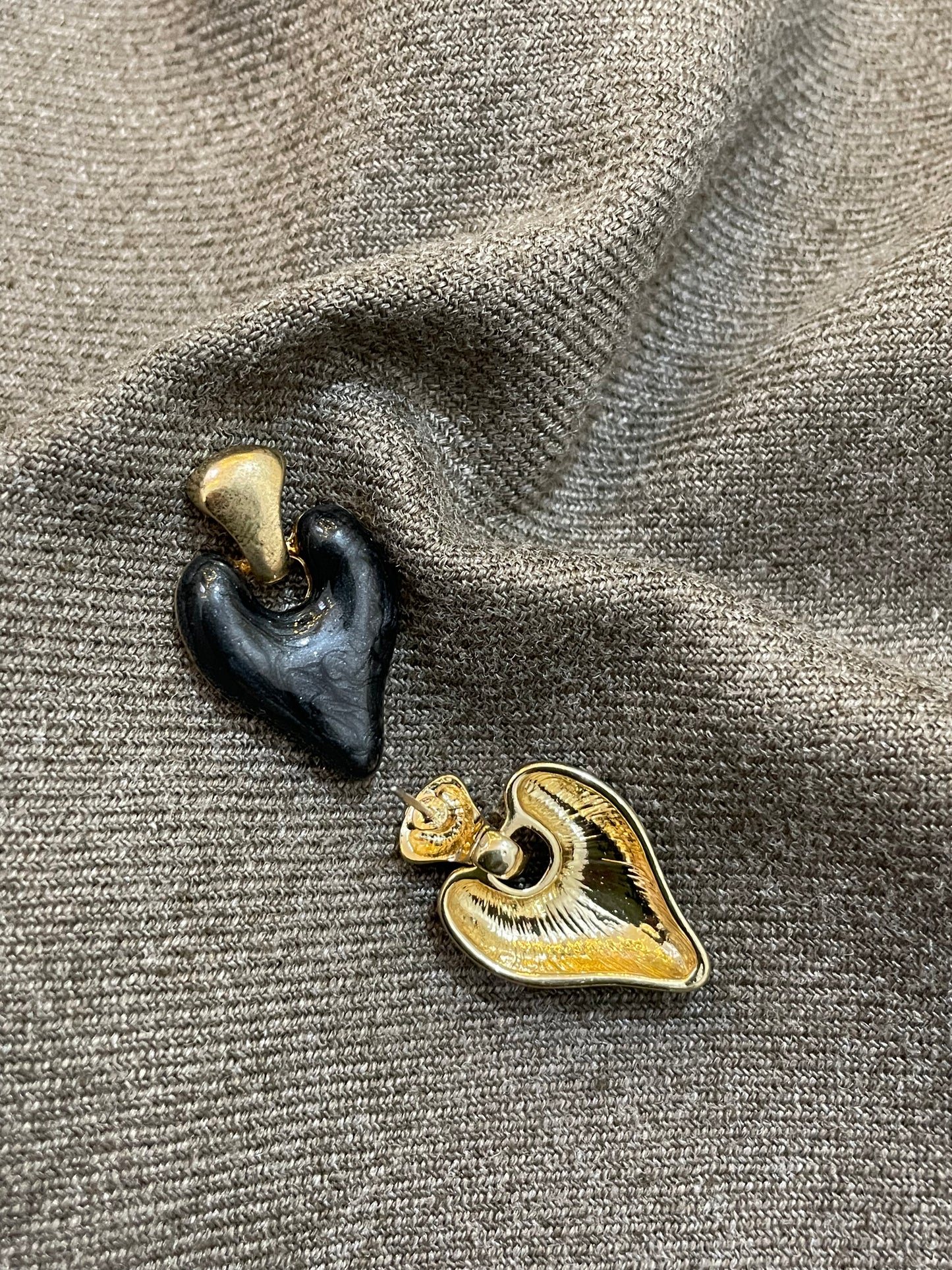 Sculpted Heart Charm Earrings
