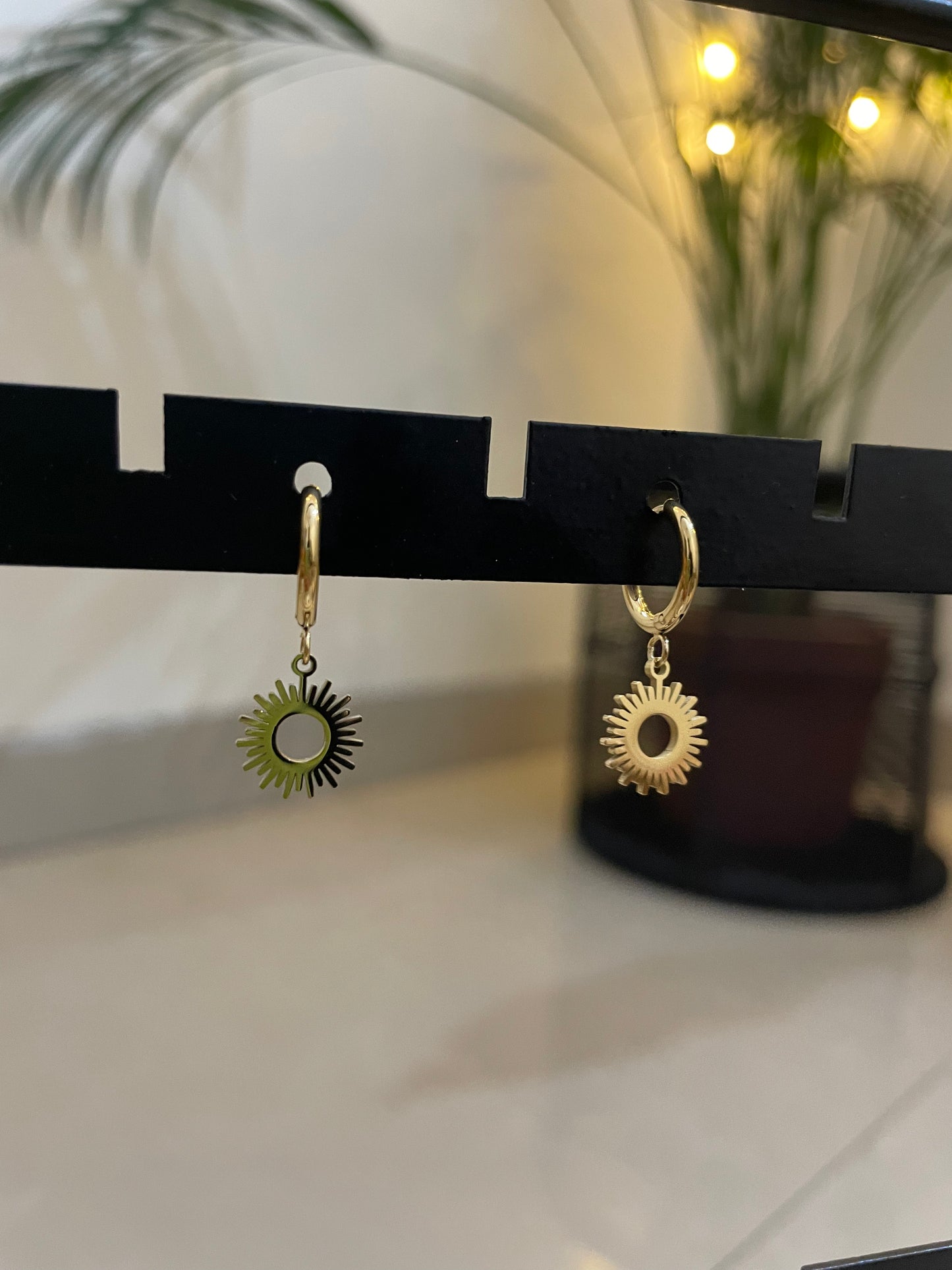 Solar Charm Hoops