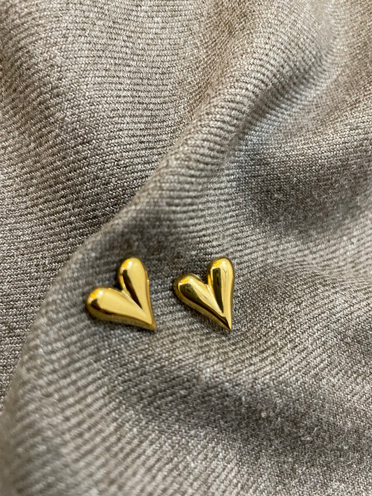 Radiant Puffed Heart Studs