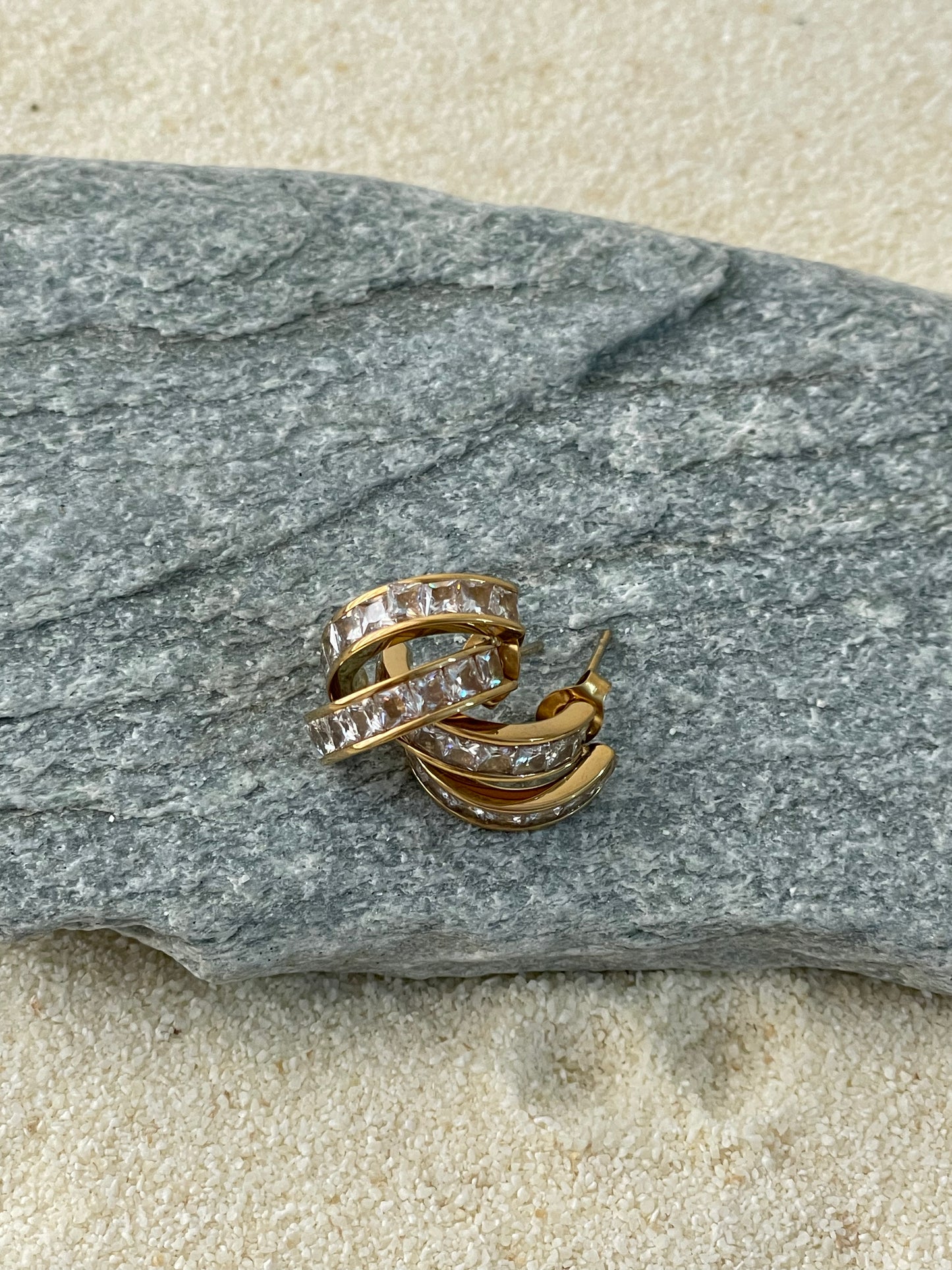 Glimmering Arc Double-Band Studs
