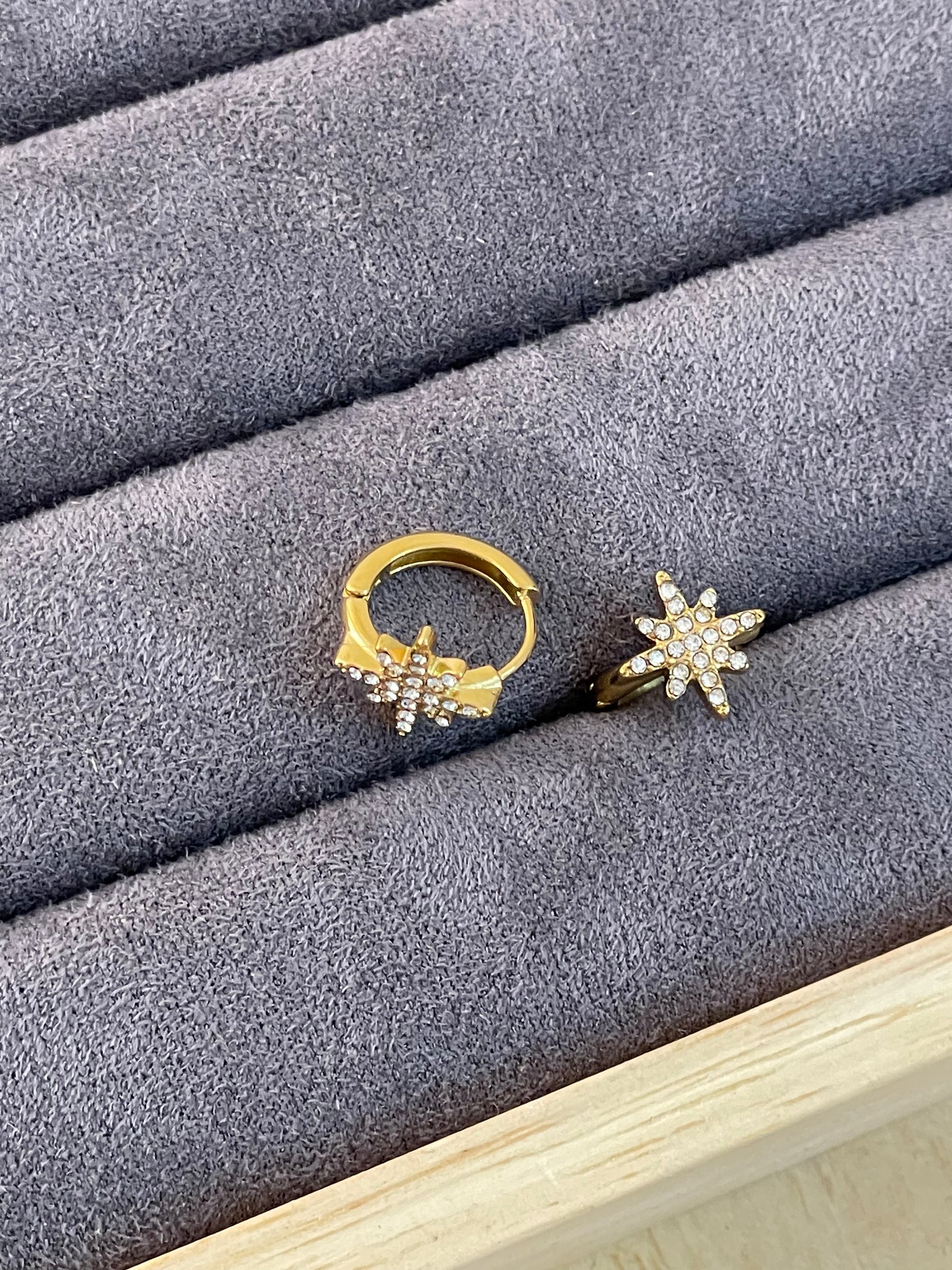 Celestial Star Huggie Hoops