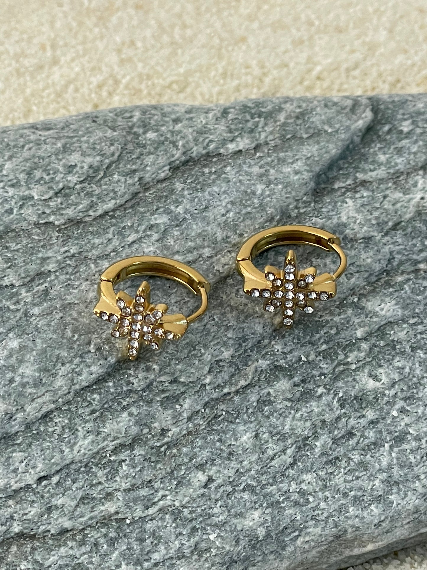 Celestial Star Huggie Hoops