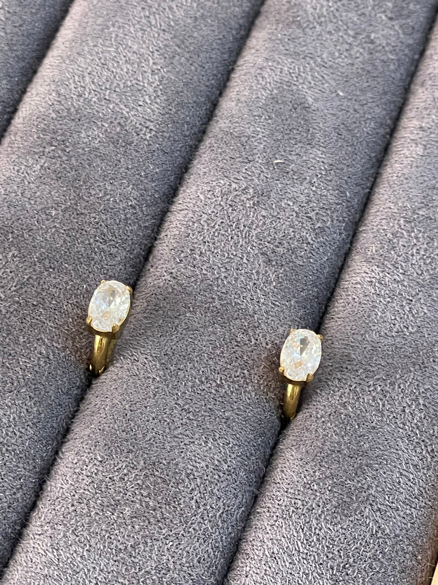 Solitaire Huggie Hoop Earrings.