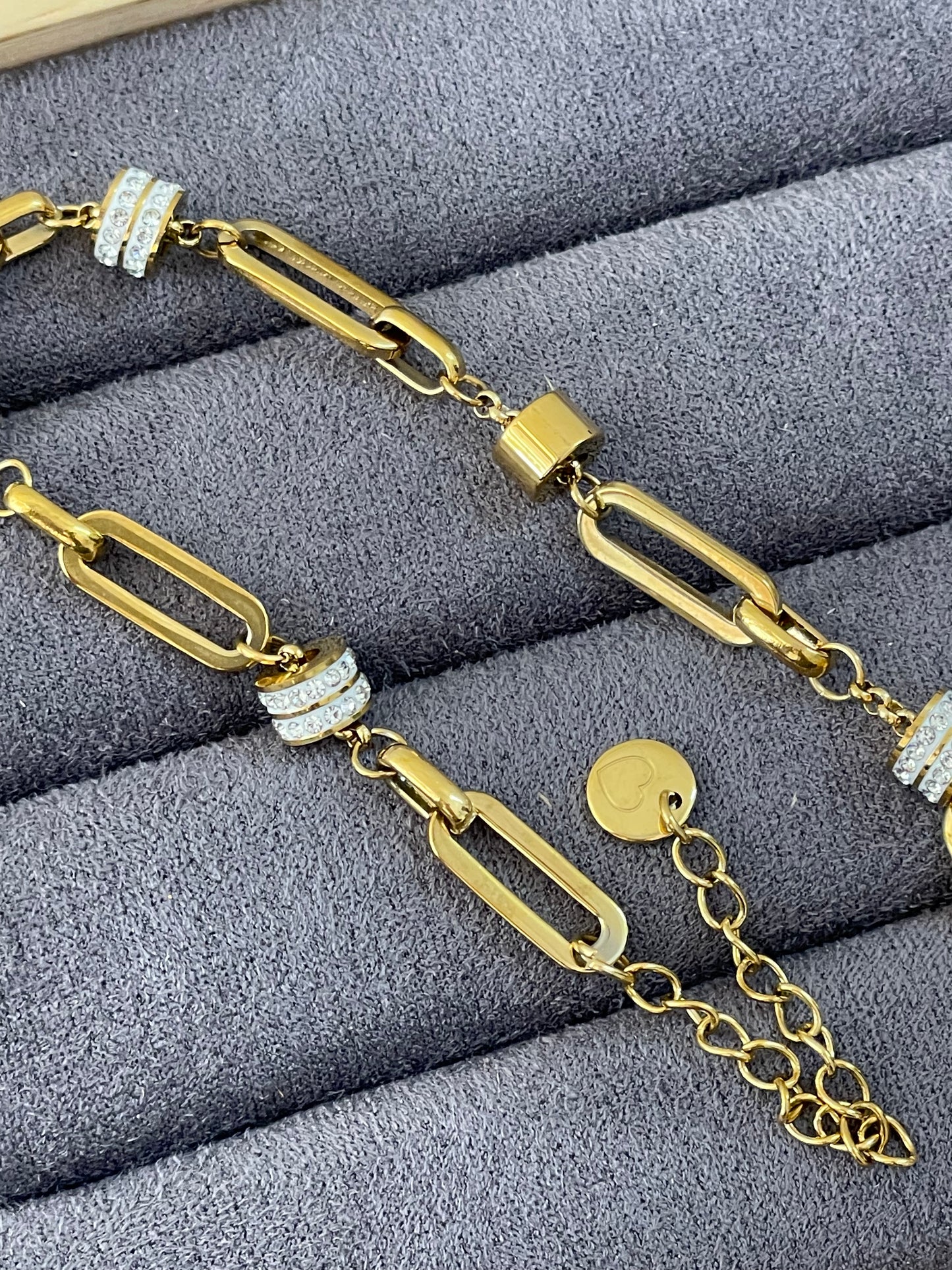 Solitaire Paperclip Link Bracelet