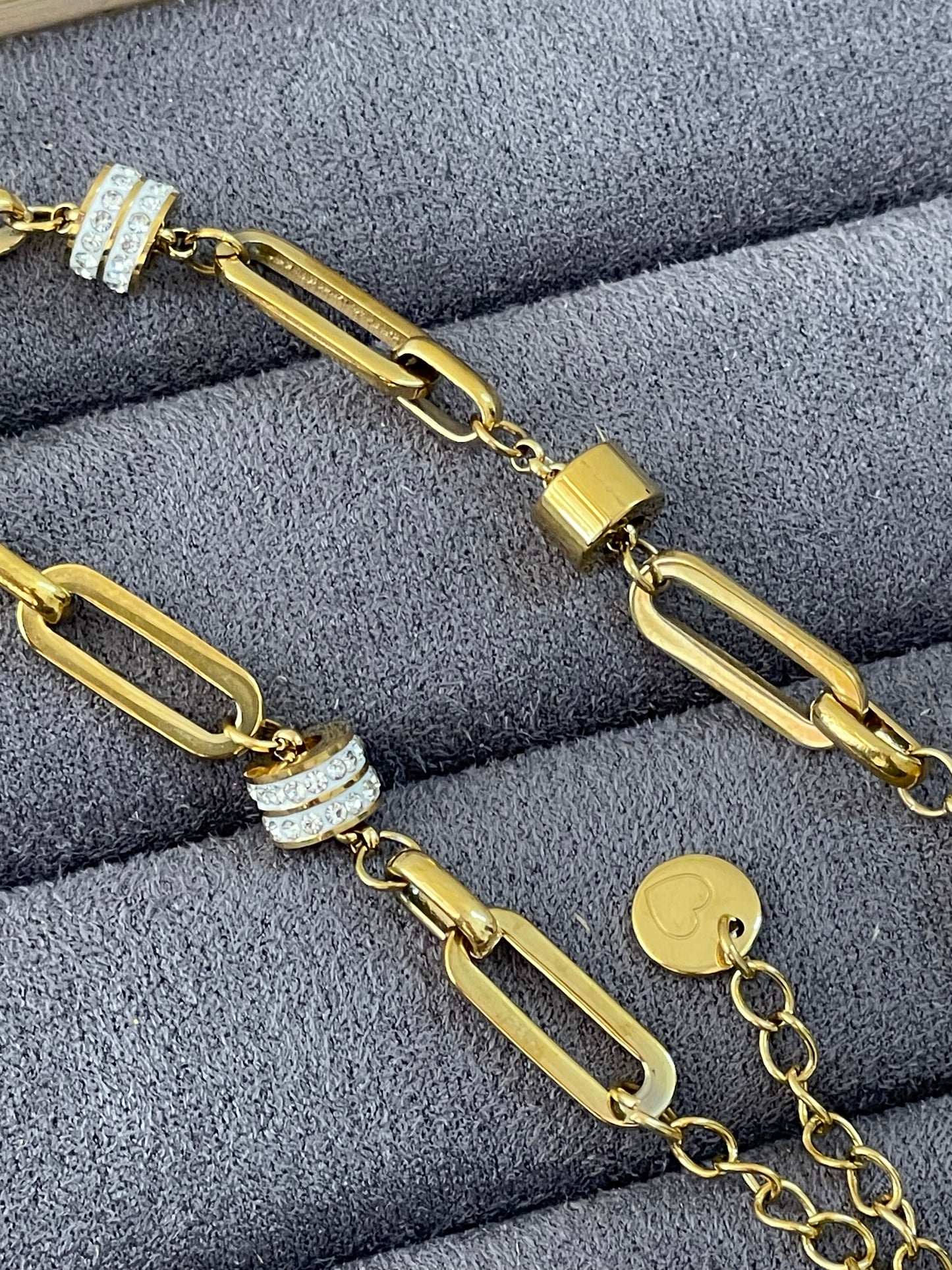 Solitaire Paperclip Link Bracelet