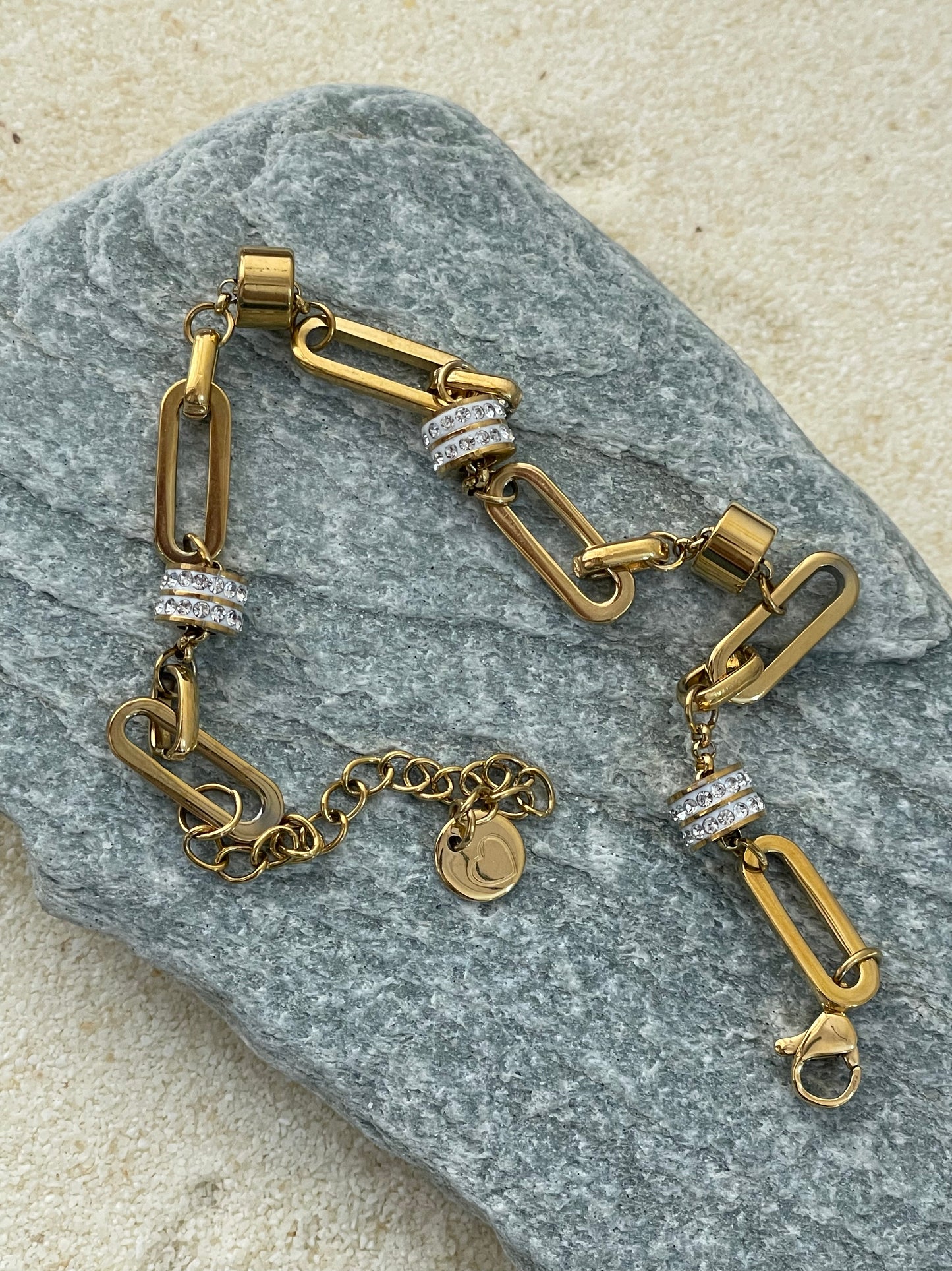 Solitaire Paperclip Link Bracelet